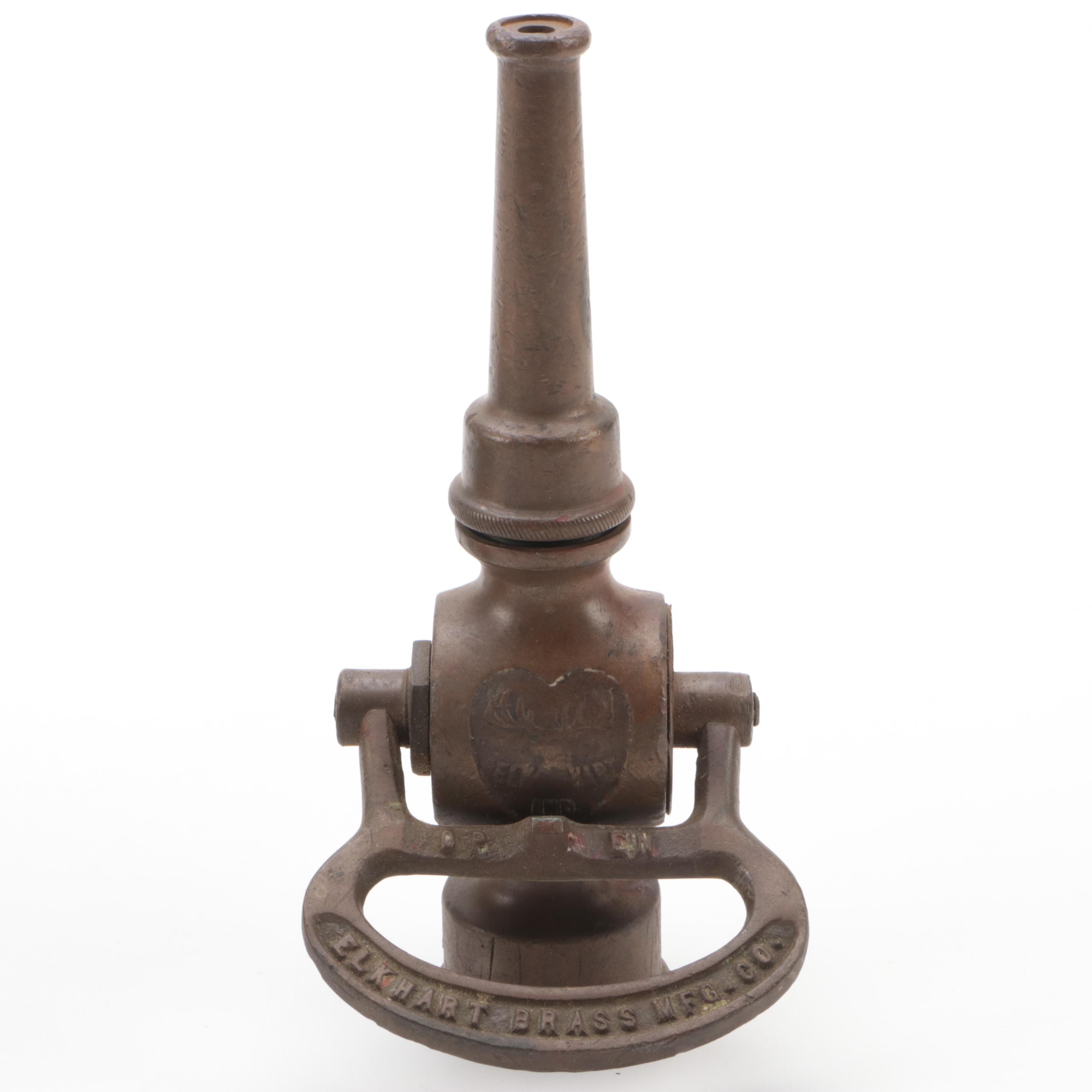 Elkhart Brass Mfg. Co Brass Nozzle, Military Noncombatant Gas Mask, Brass Bell