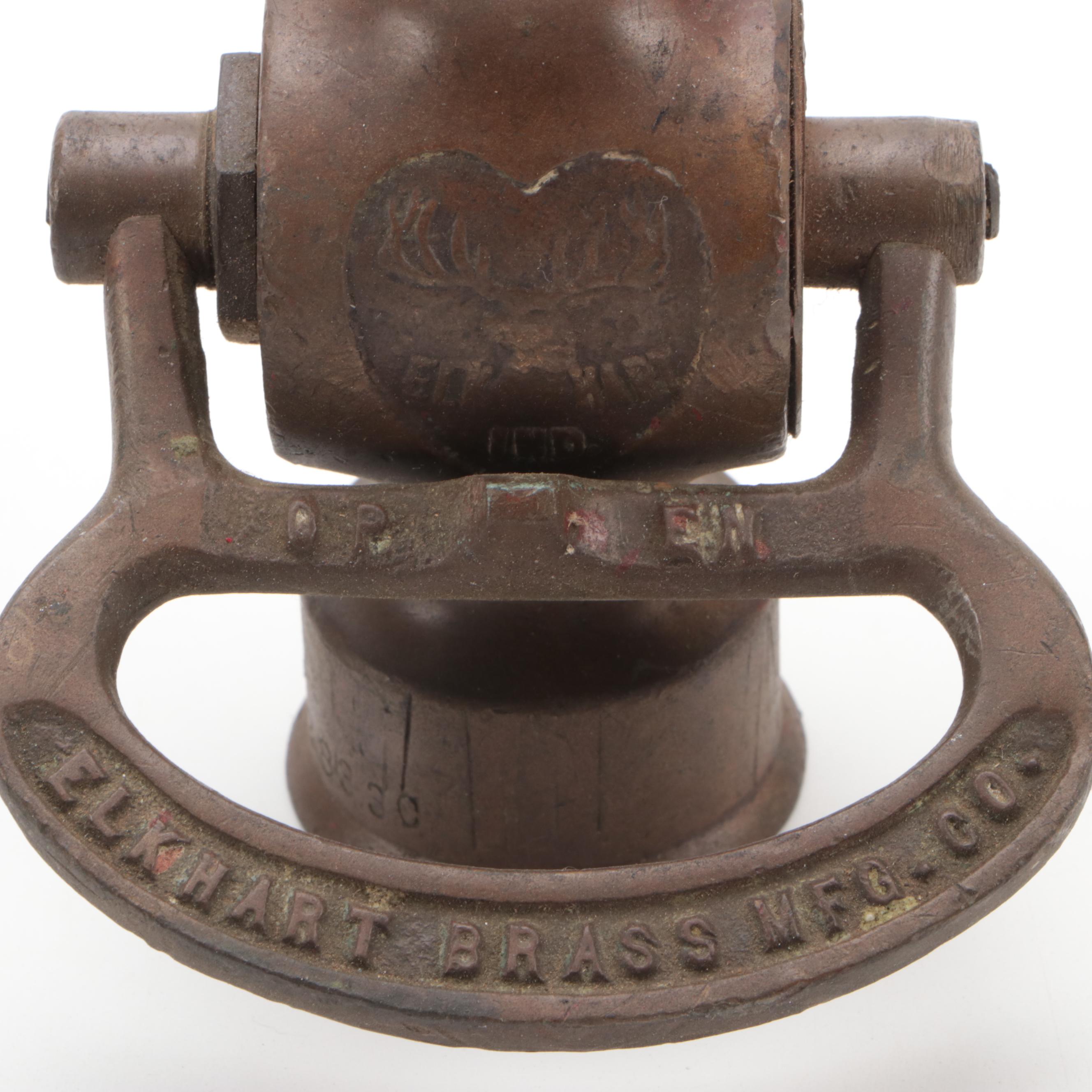 Elkhart Brass Mfg. Co Brass Nozzle, Military Noncombatant Gas Mask, Brass Bell