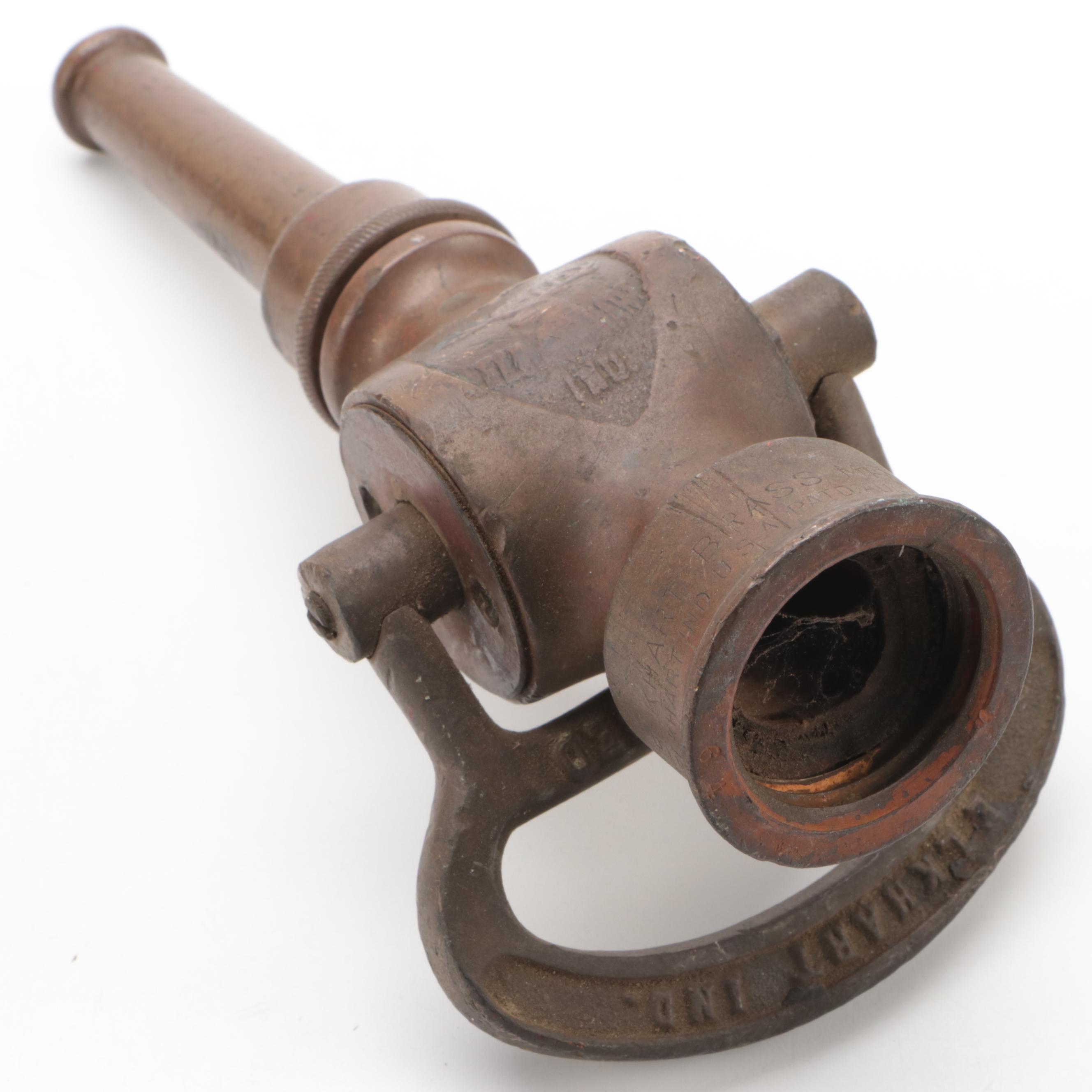 Elkhart Brass Mfg. Co Brass Nozzle, Military Noncombatant Gas Mask, Brass Bell