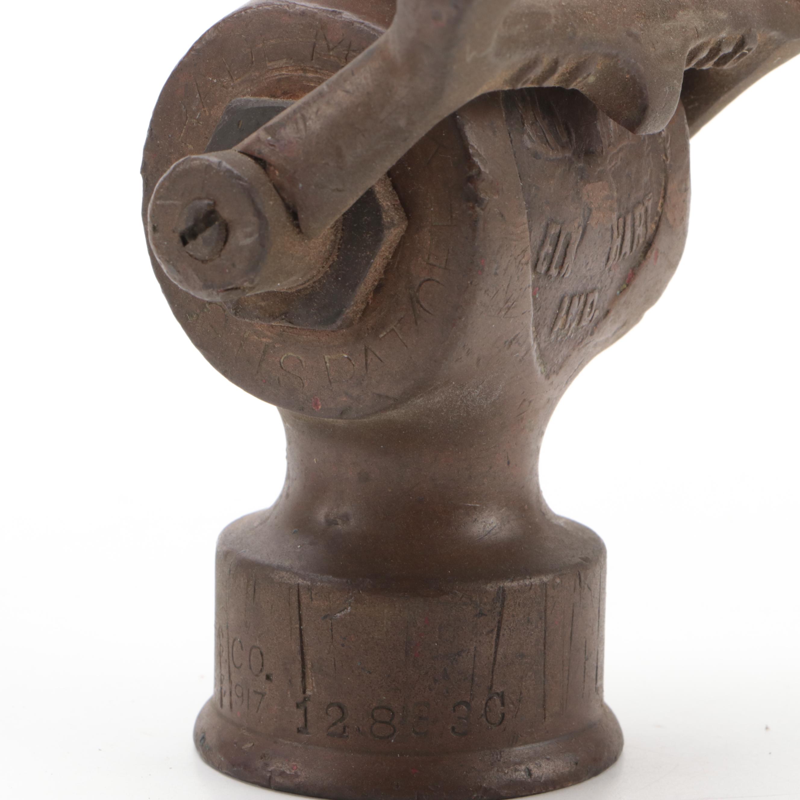 Elkhart Brass Mfg. Co Brass Nozzle, Military Noncombatant Gas Mask, Brass Bell