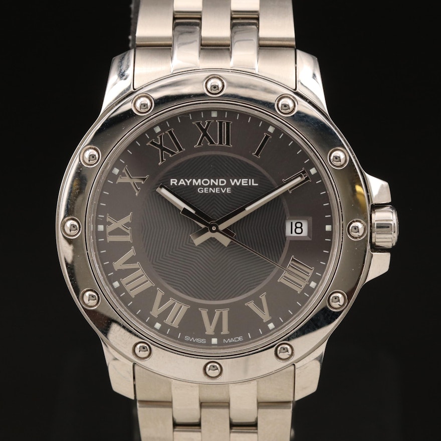 Raymond Weil Geneve Quartz with Date Stainless Steel Wristwatch