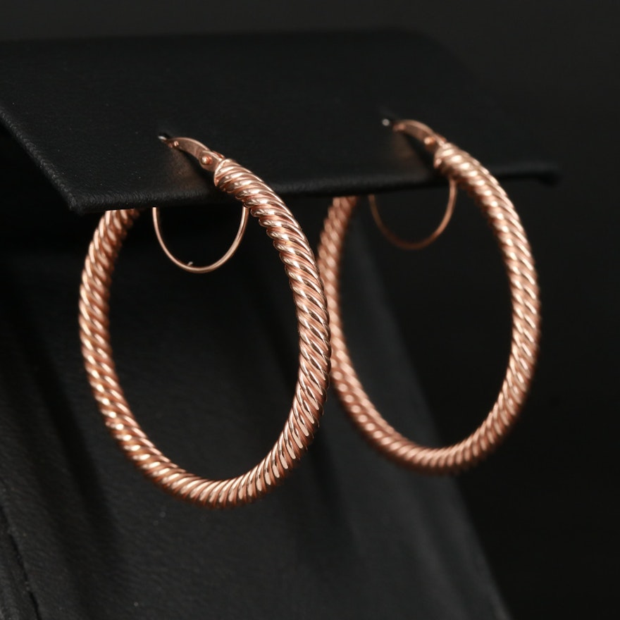 14K Rose Gold Hoop Earrings