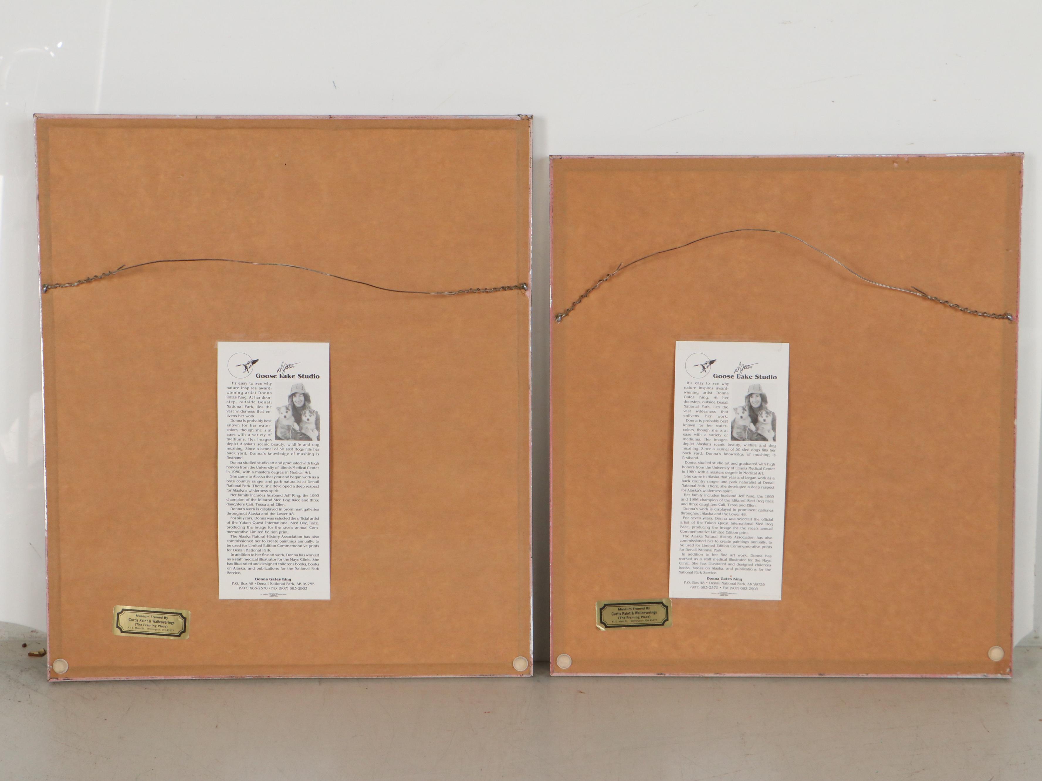 Donna Gates King Offset Lithographs of a Fox and Lynx