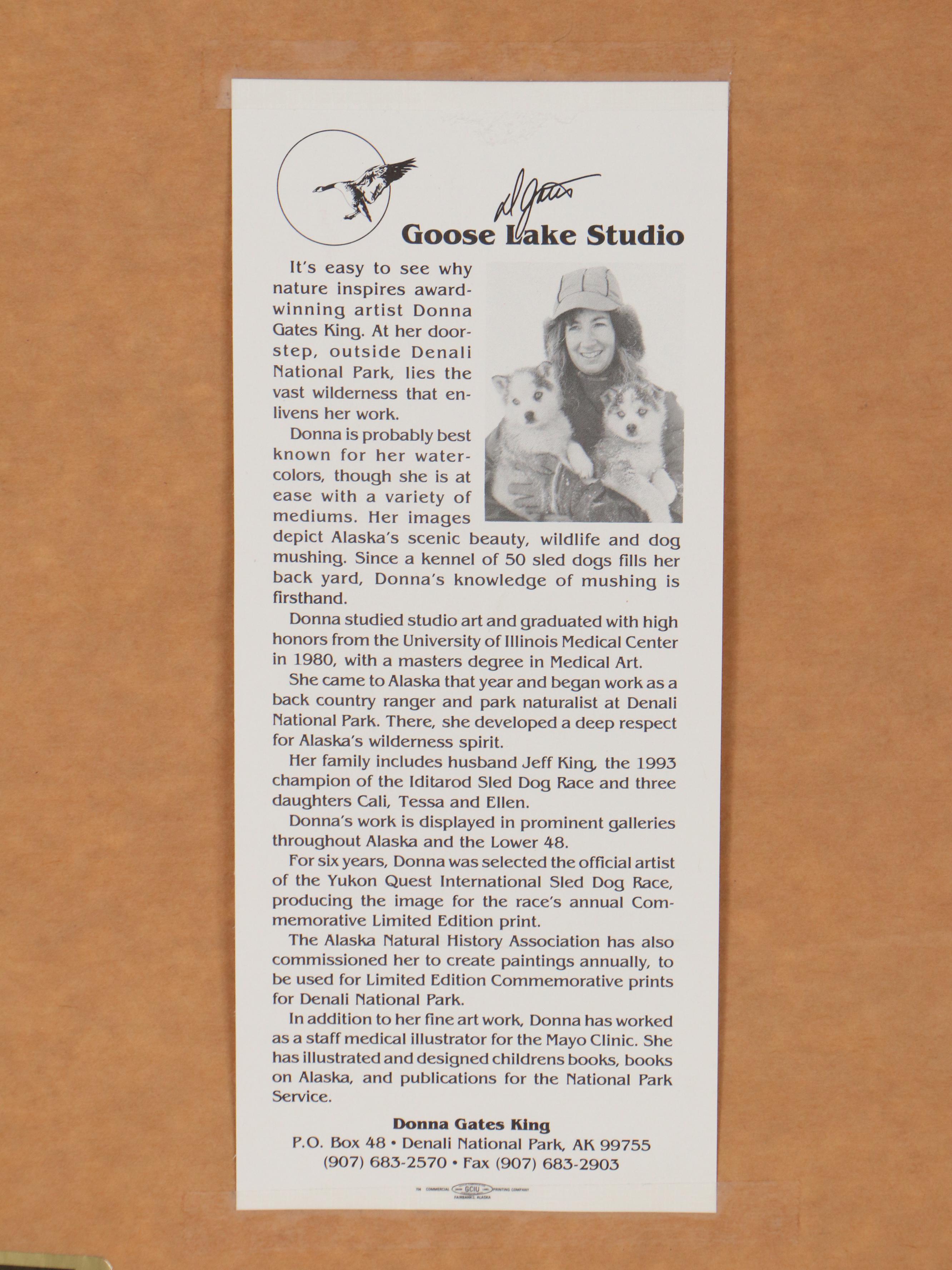 Donna Gates King Offset Lithographs of a Fox and Lynx