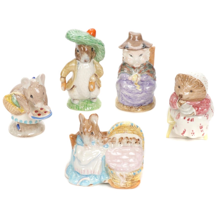 Royal Albert Beatrix Potter Ceramic Character Figurines, Late 20th Century