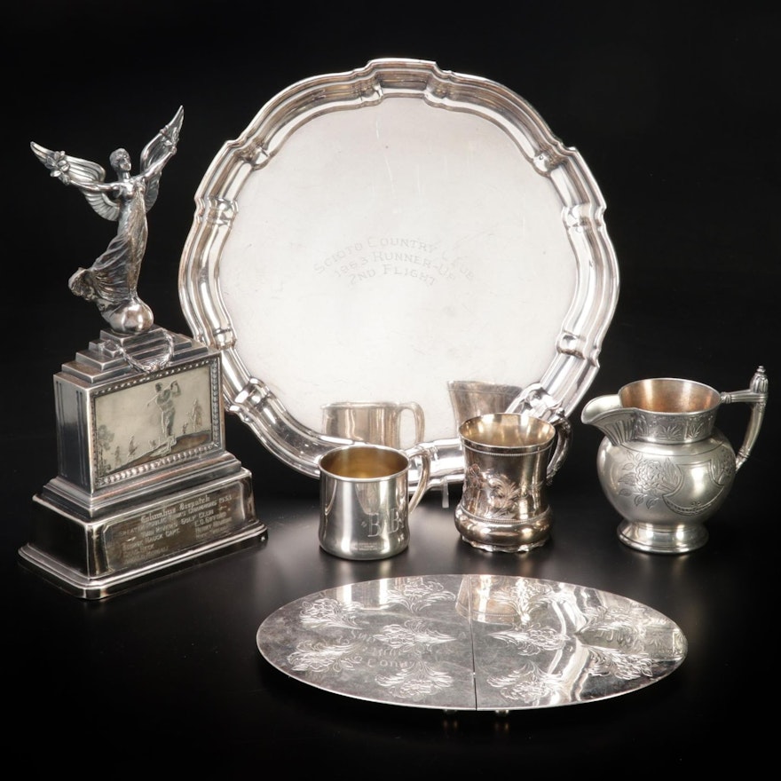 Weidlich Bros. Columbus Dispatch 1933 Silver Plate Golf Trophy and More