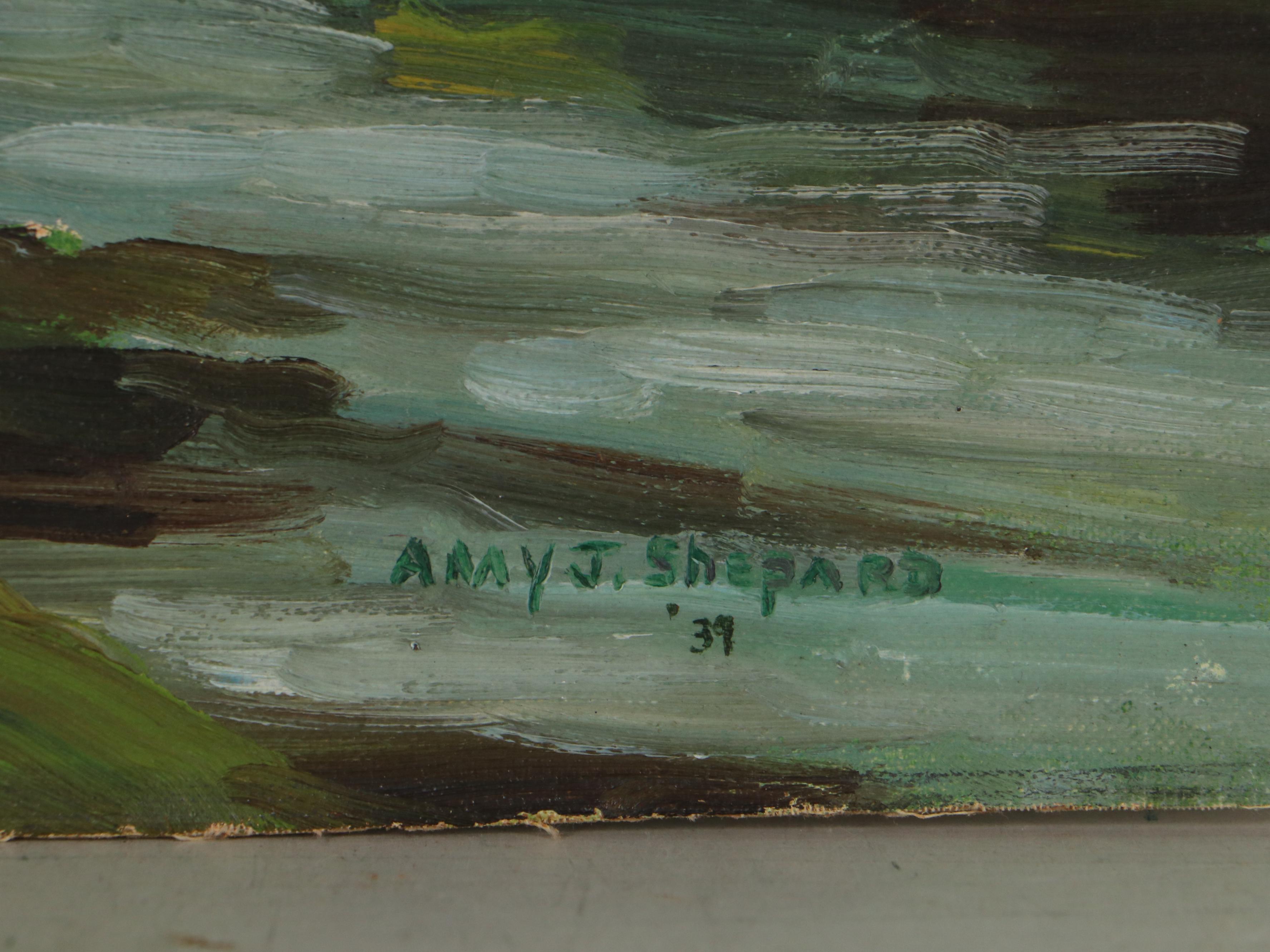 Landscape Oil Painting of a Stream, 1939