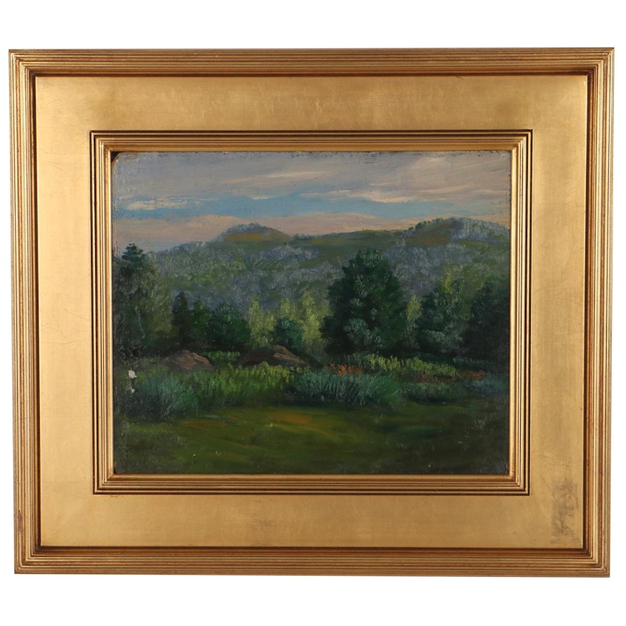 Double-Sided Landscape Oil Painting, 20th Century