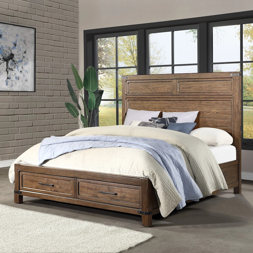 Northridge Home "Urban Park Collection" King Bed with Storage Drawers