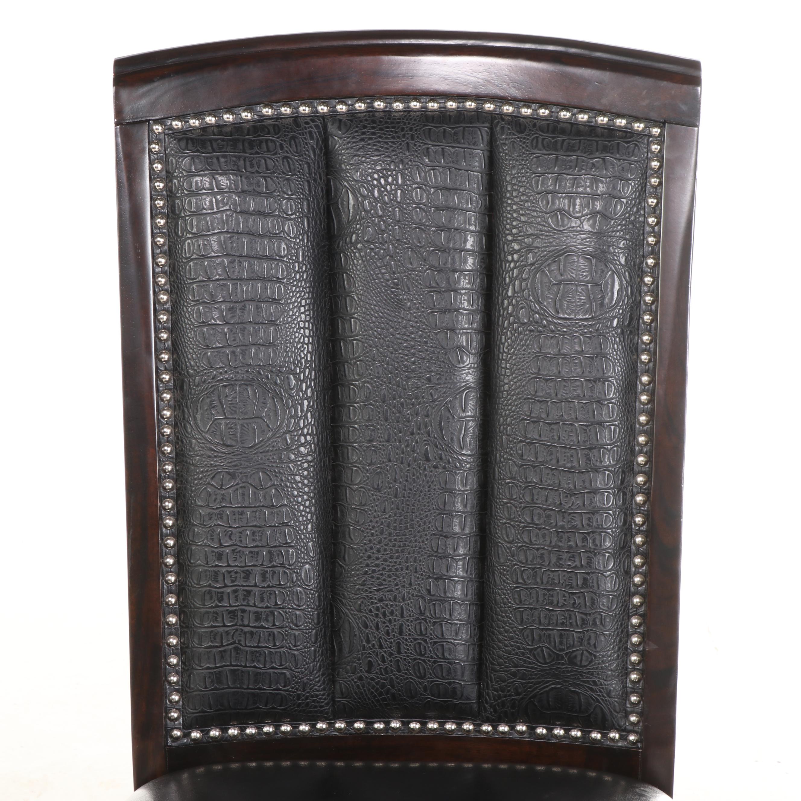 American Signature "Esquire" Faux Leather Upholstered Side Chairs