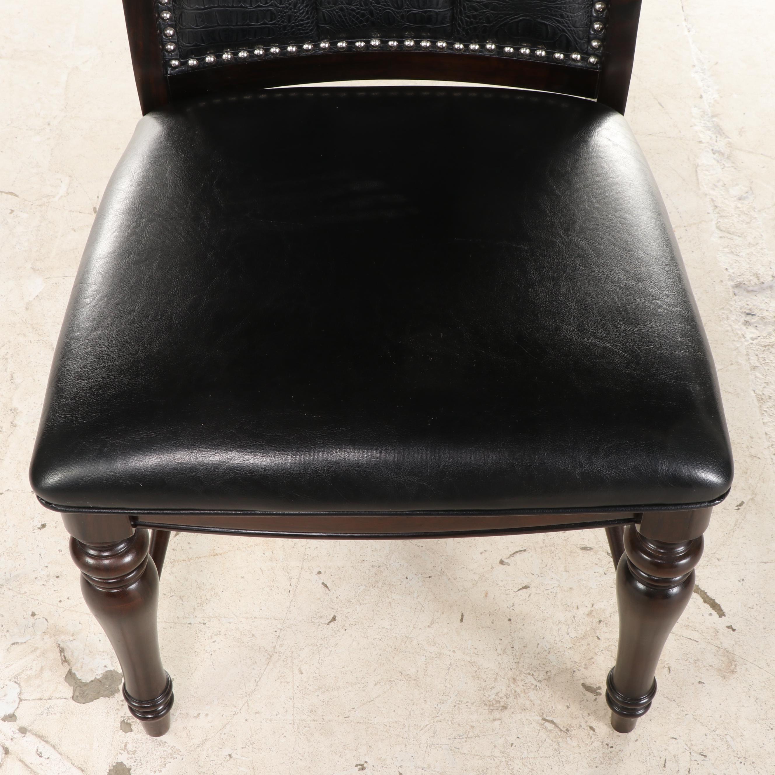 American Signature "Esquire" Faux Leather Upholstered Side Chairs