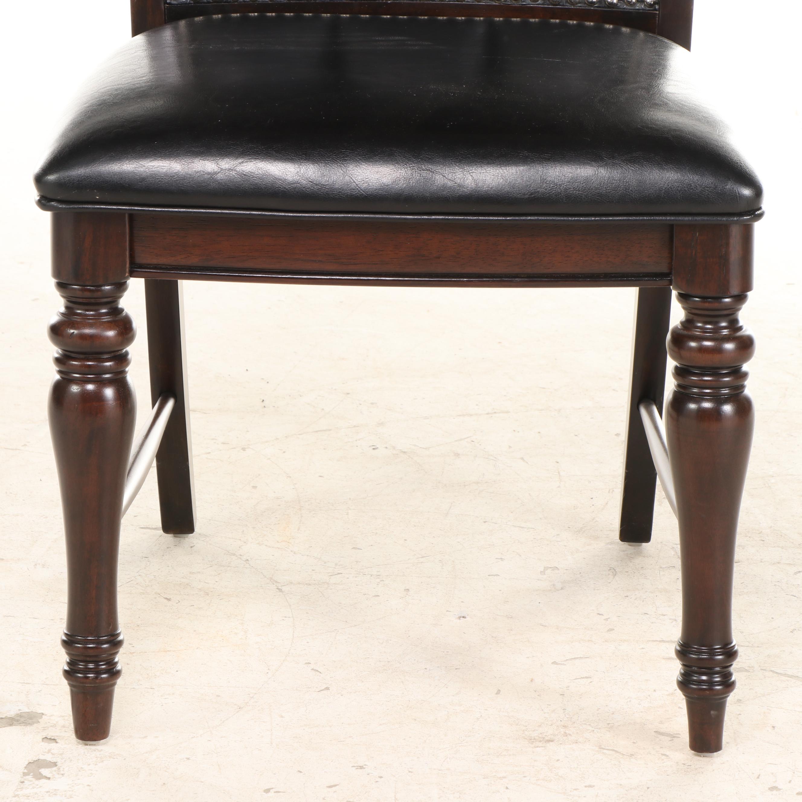 American Signature "Esquire" Faux Leather Upholstered Side Chairs