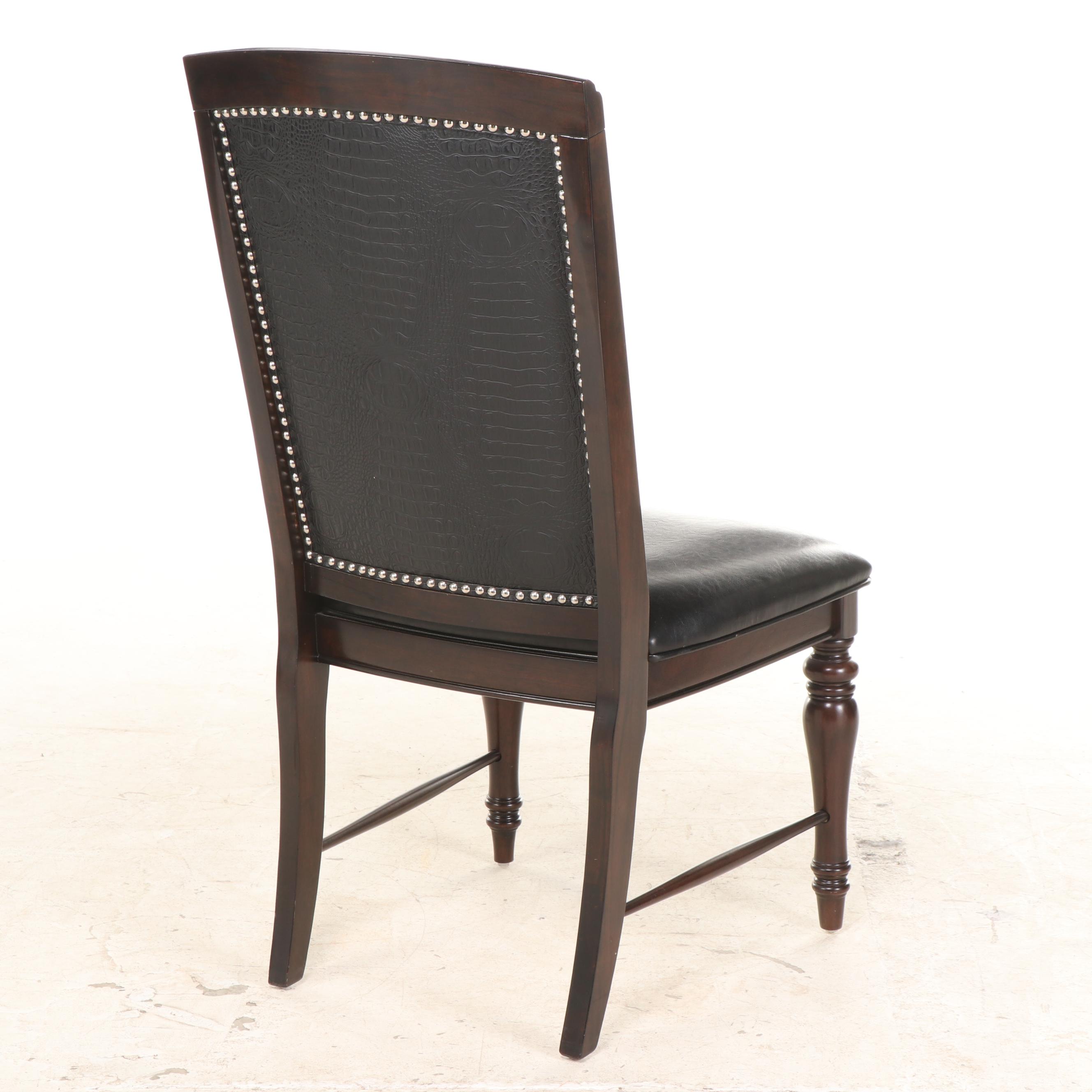 American Signature "Esquire" Faux Leather Upholstered Side Chairs