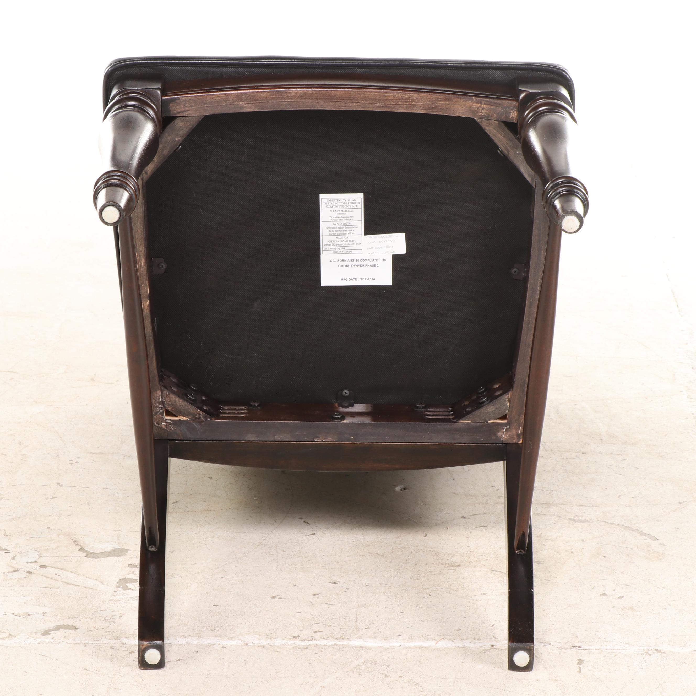 American Signature "Esquire" Faux Leather Upholstered Side Chairs