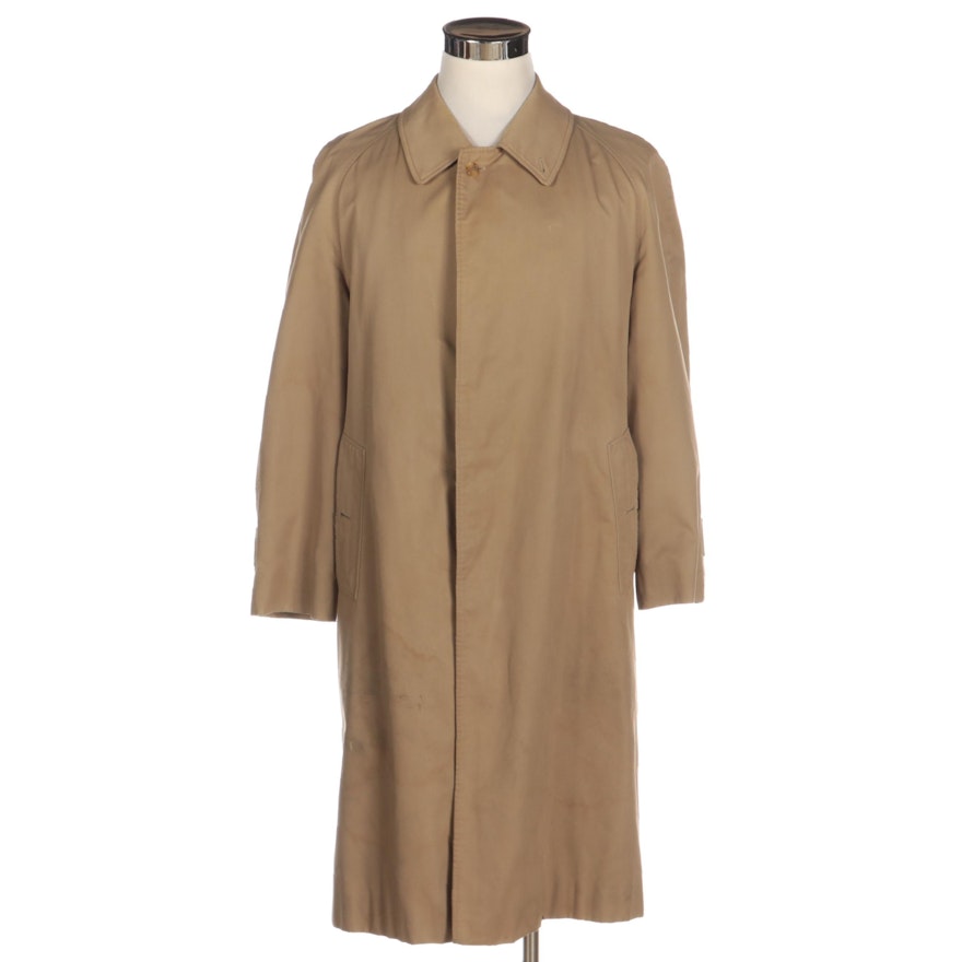 Men's Burberrys Single-Breasted Gabardine Trench Coat with Wool Liner