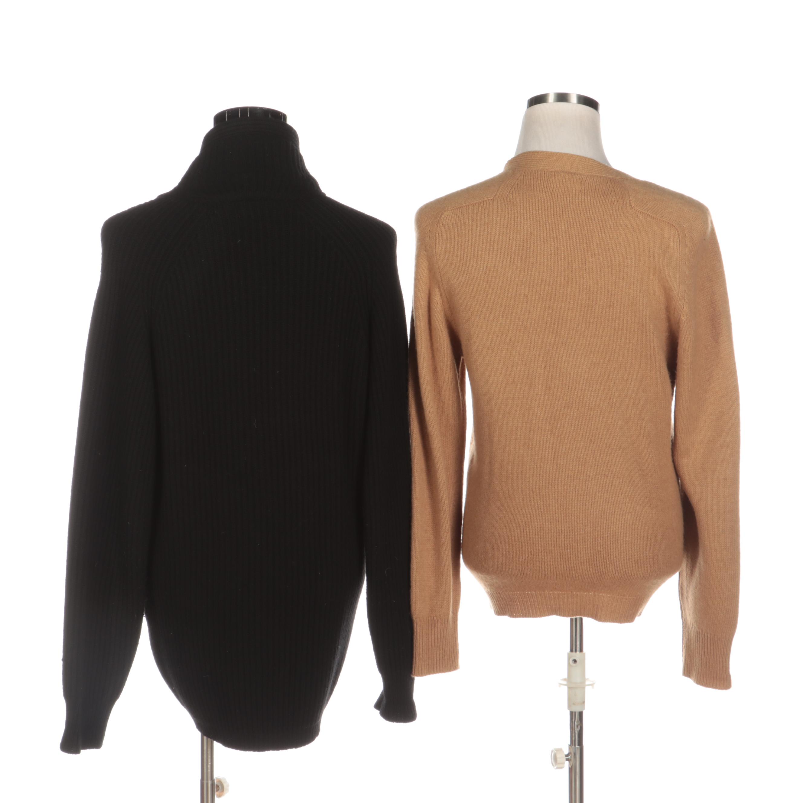 Men's Paul Stuart Camel Hair Cardigan and Bullock & Jones Cashmere Cardigan
