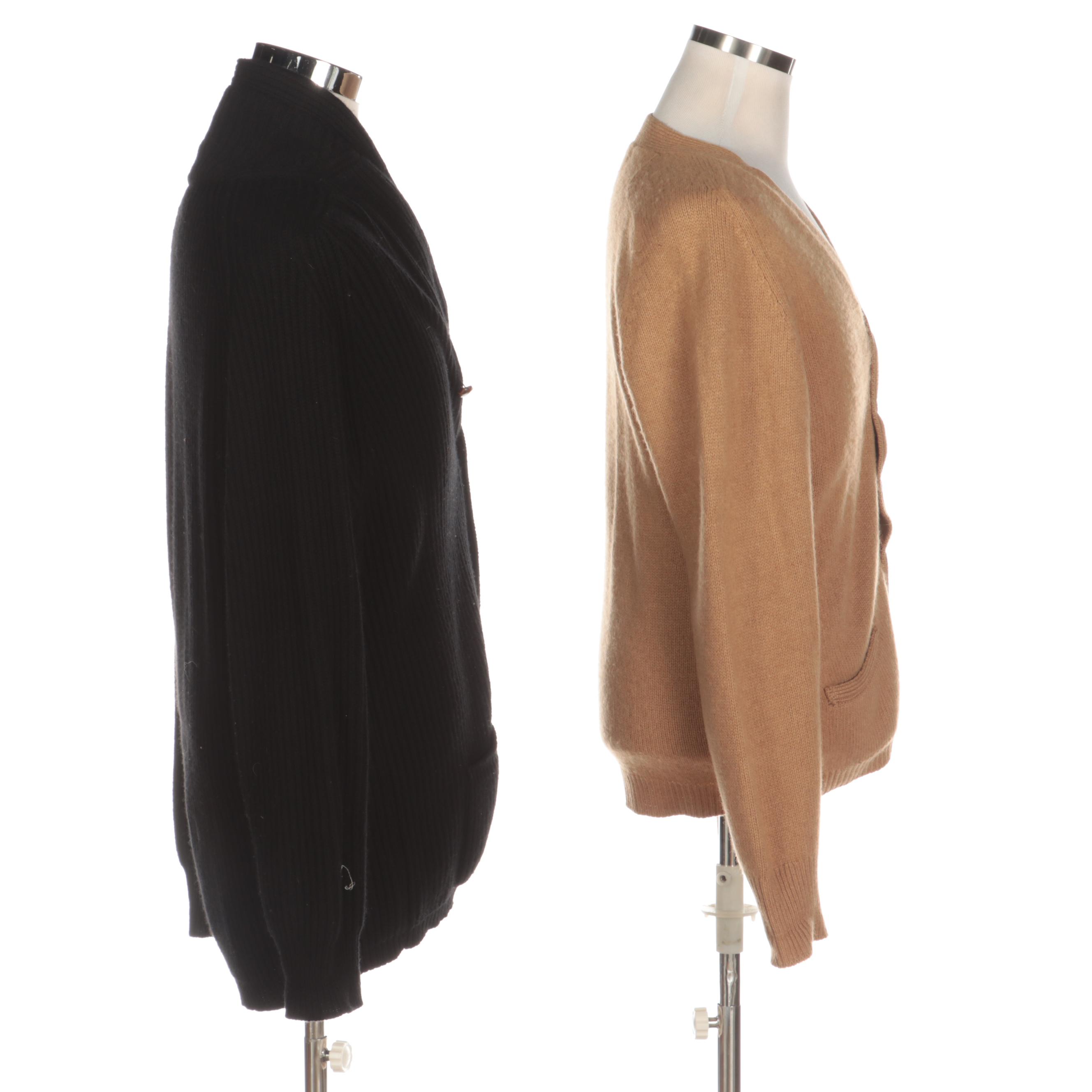 Men's Paul Stuart Camel Hair Cardigan and Bullock & Jones Cashmere Cardigan