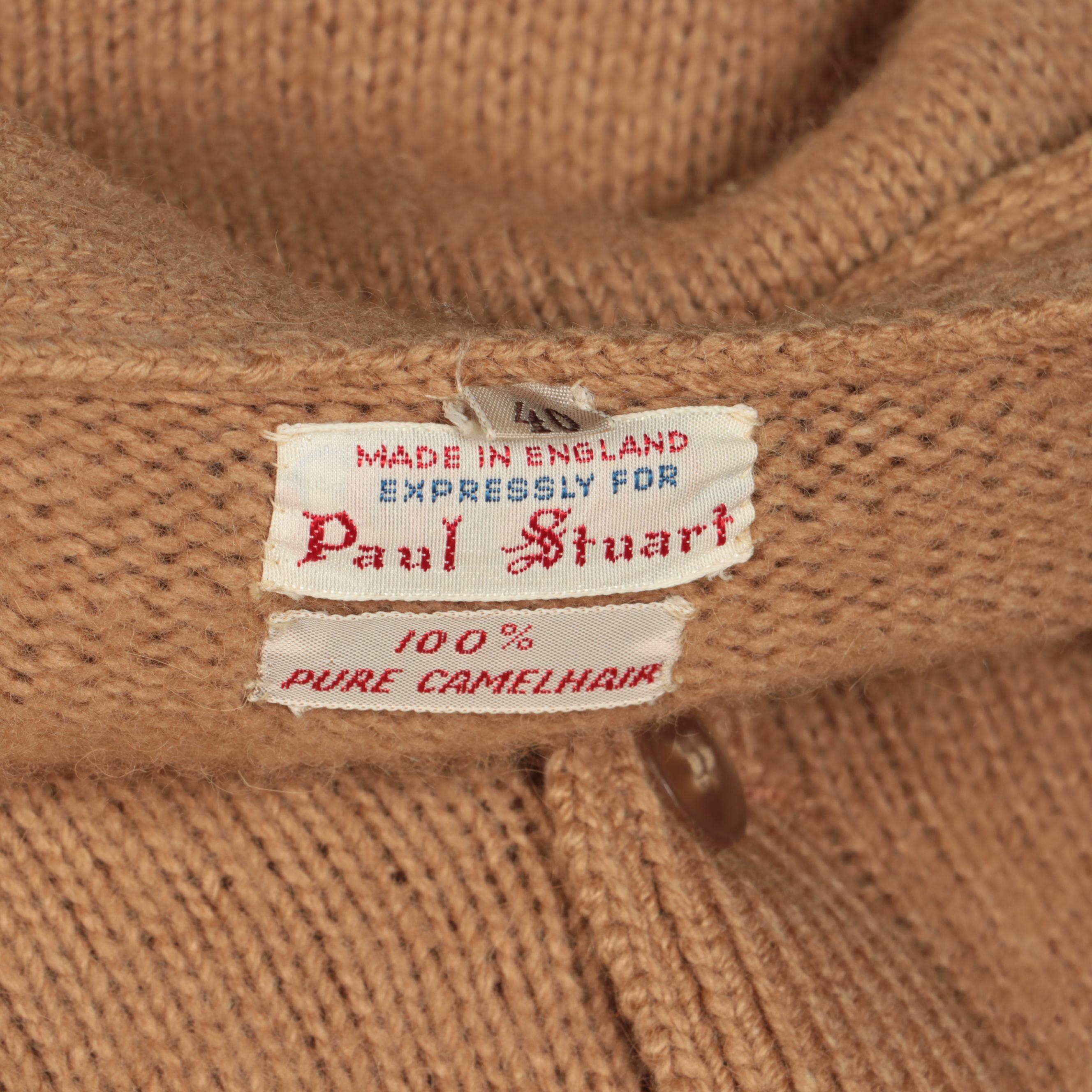 Men's Paul Stuart Camel Hair Cardigan and Bullock & Jones Cashmere Cardigan