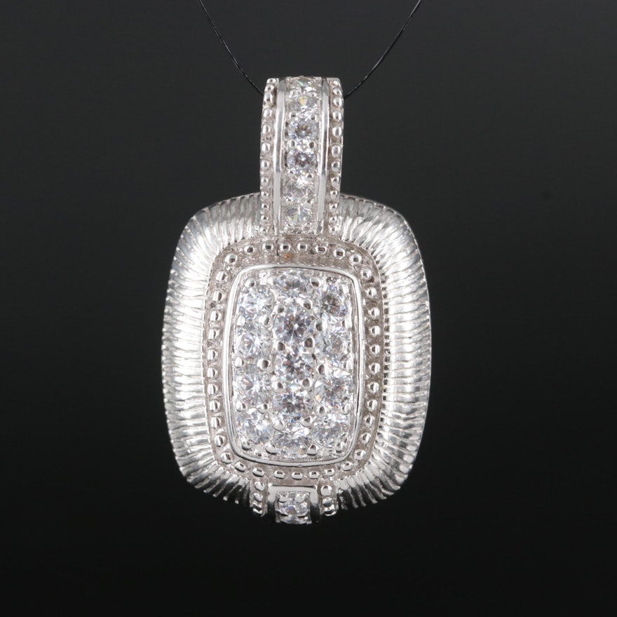 Judith Ripka Sterling Cubic Zirconia Enhancer Pendant