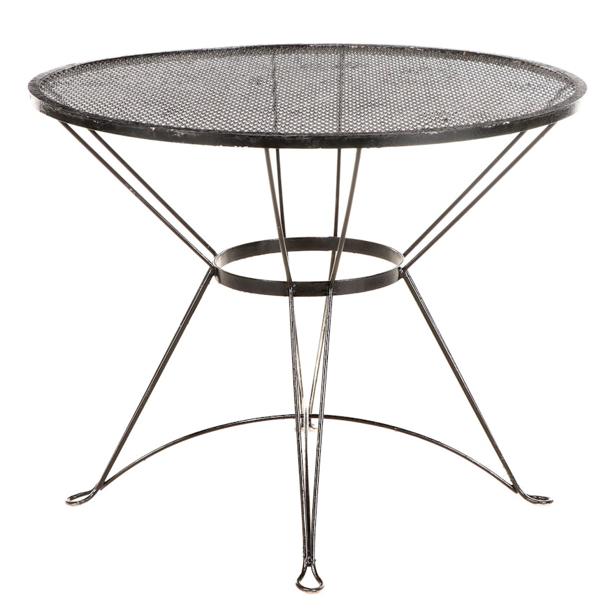 Iron Wire and Mesh Patio Dining Table, Mid-20th Century