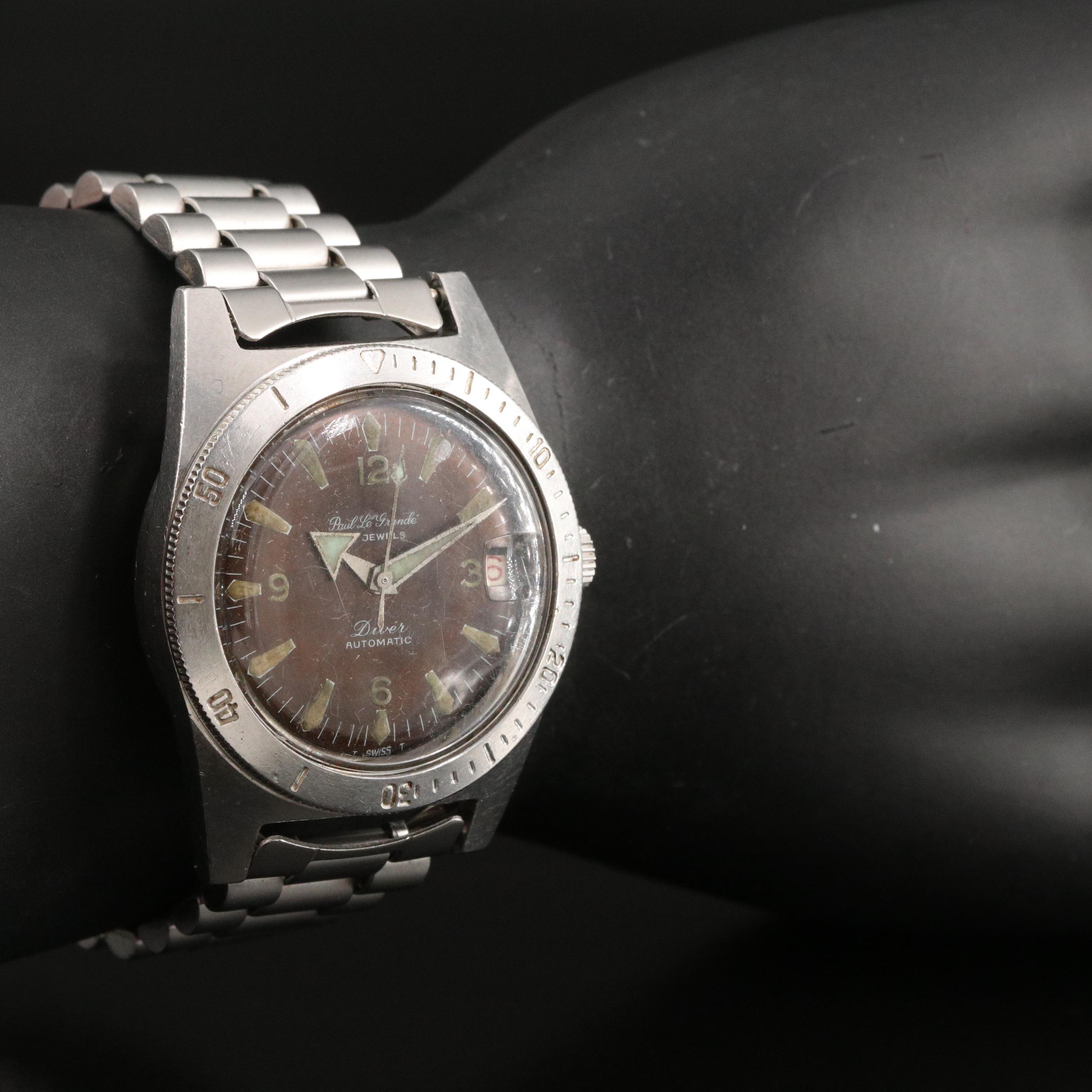 Paul LeGrande "Deep Diver" Stainless Steel Watch