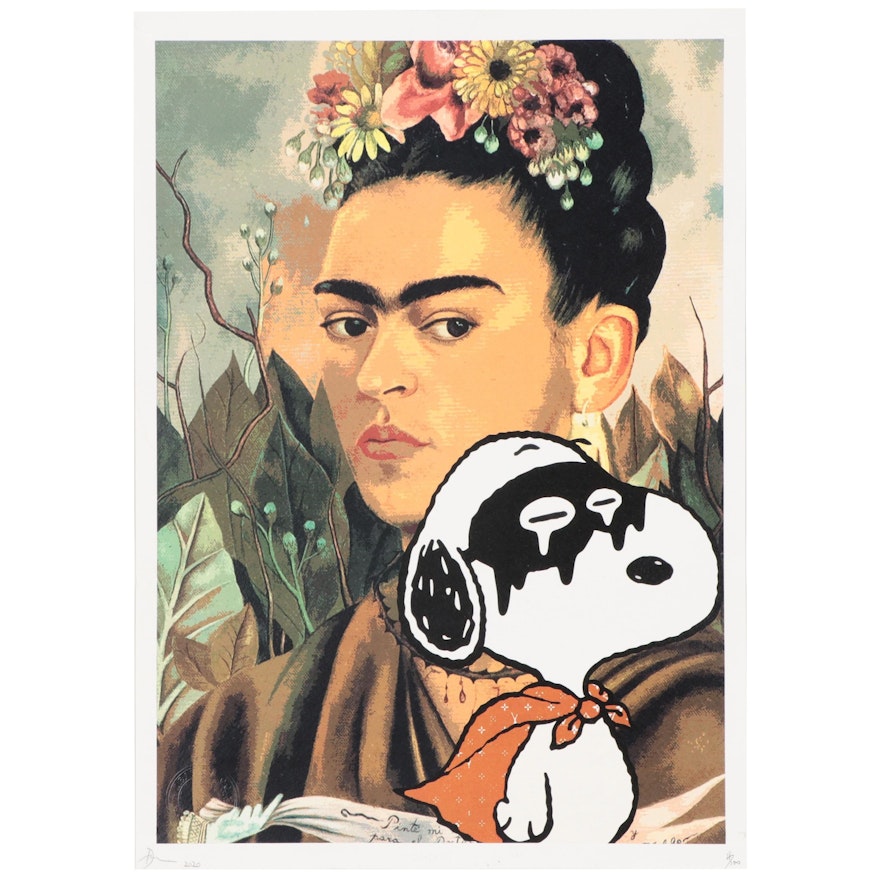 Death NYC Digital Print Featuring Frida Kahlo and Snoopy, 2020