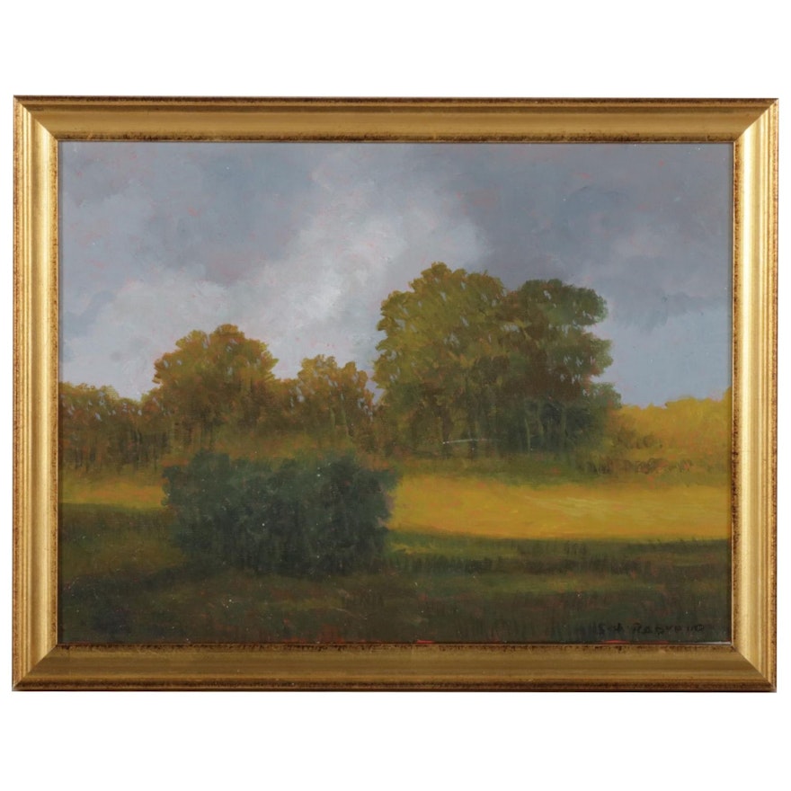 Sulmaz H. Radvand Pastoral Landscape Oil Painting, 2021