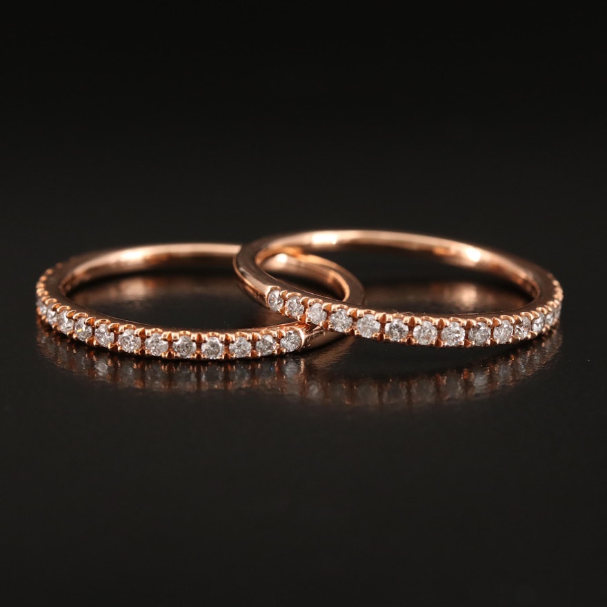 Matching 10K Rose Gold 0.46 CTW Diamond Bands