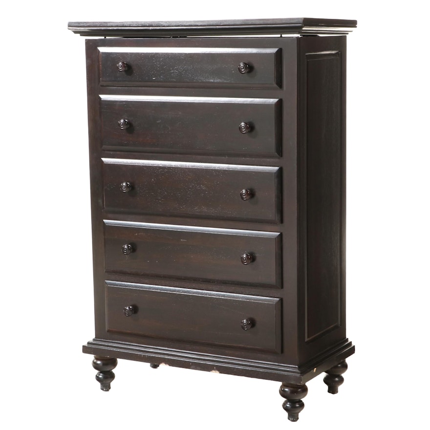 Legacy Traditions Ebonized Five-Drawer Flip-Top Chest