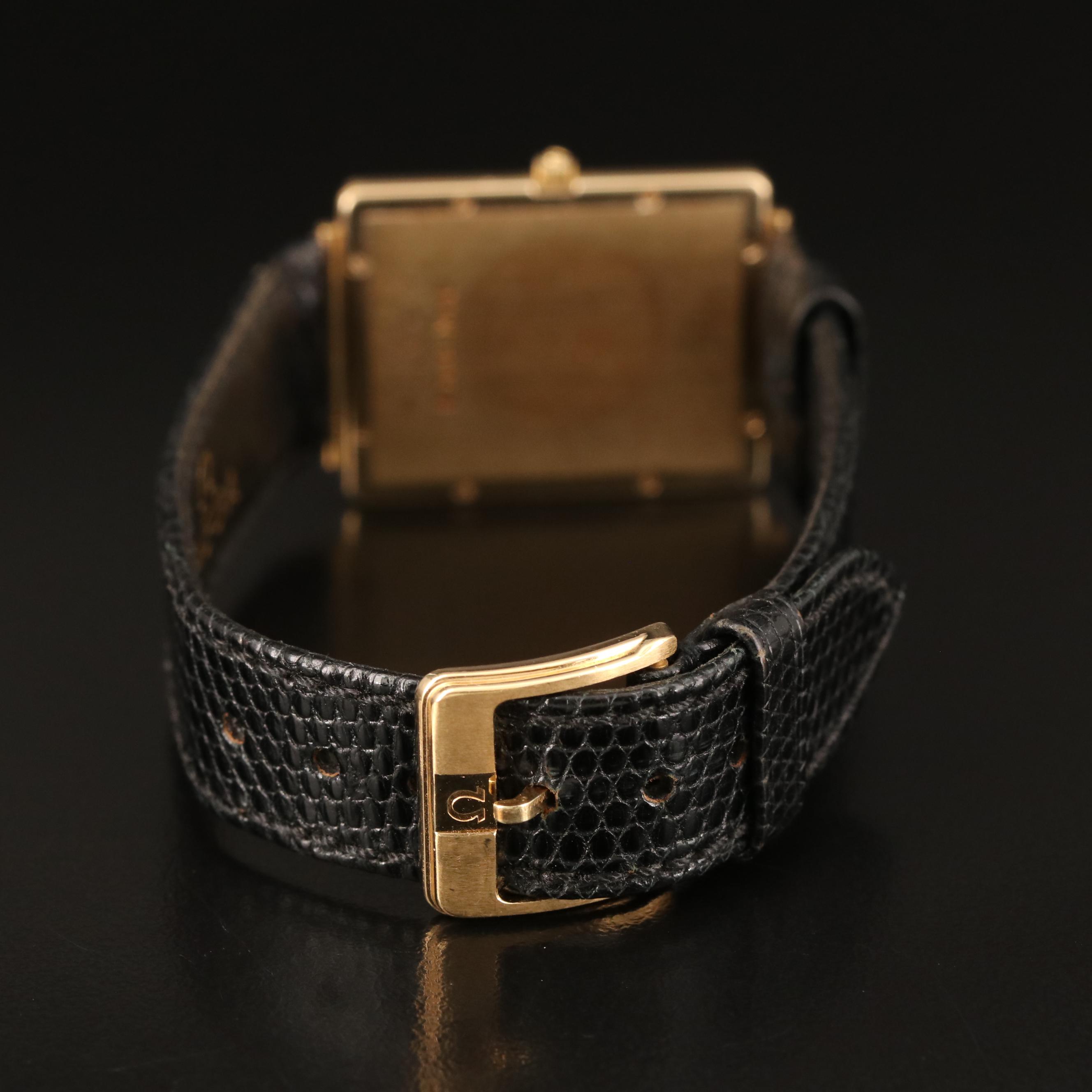 Omega 14K Tank Shaped Quartz Watch