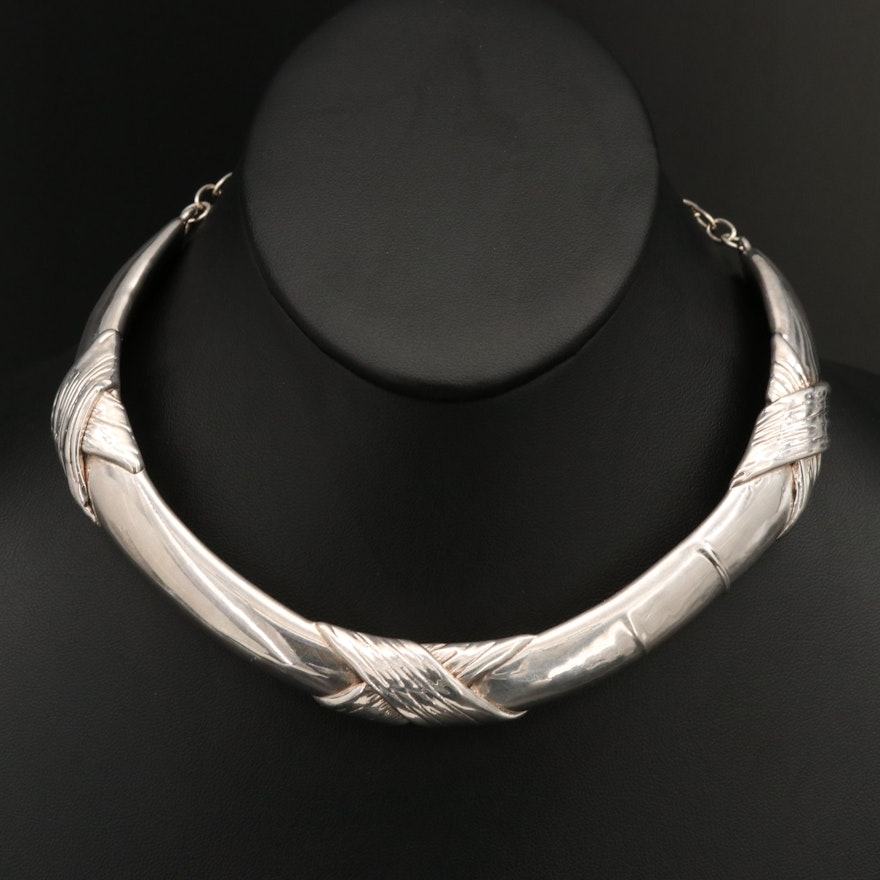 Bat Ami Sterling "X" Collar Necklace