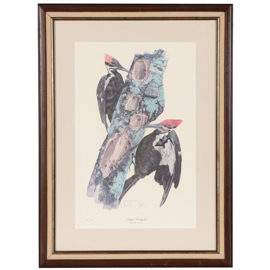 Tom Dunnington Offset Lithograph "Pileated Woodpecker"