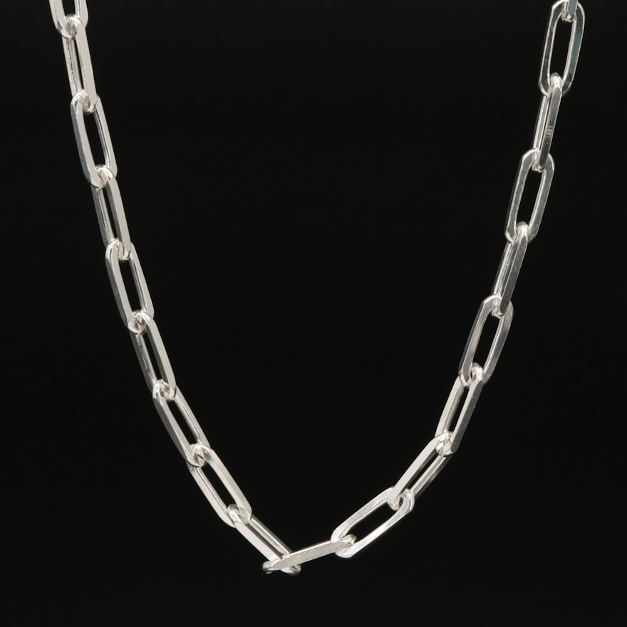 Sterling Oval Cable Link Chain Necklace