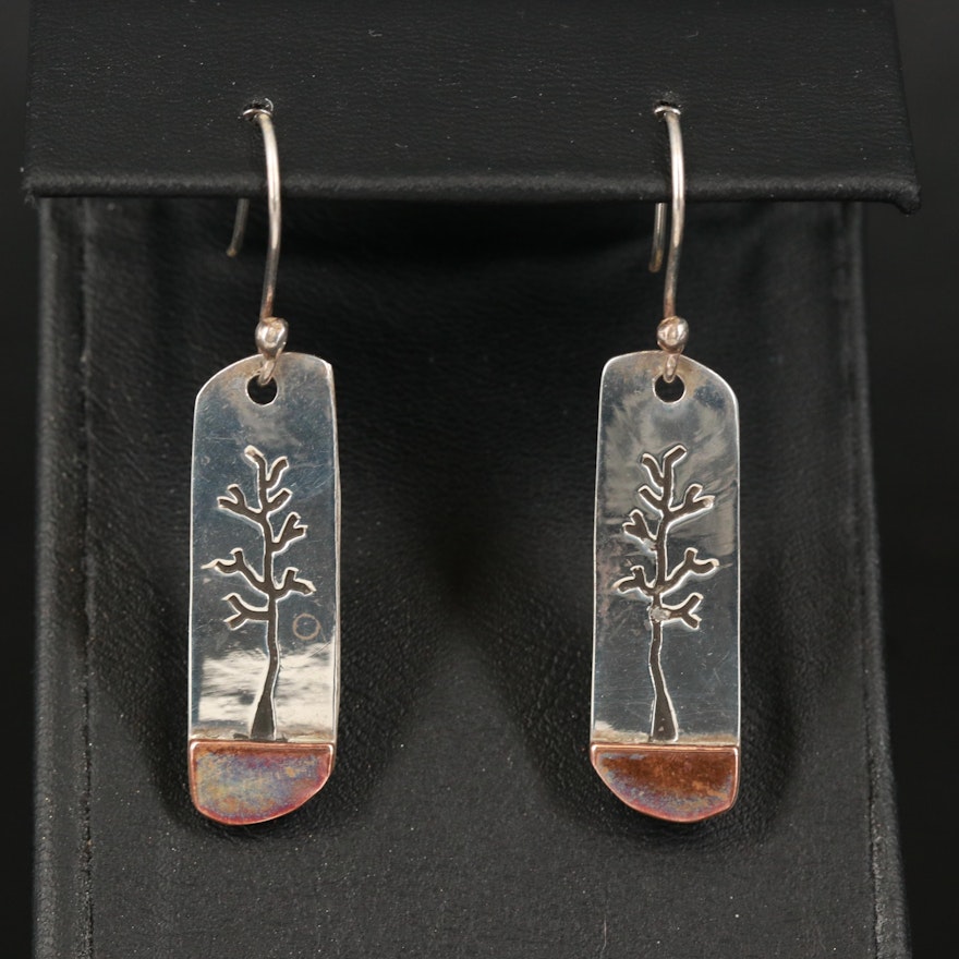 Mexican Sterling Tree Earrings