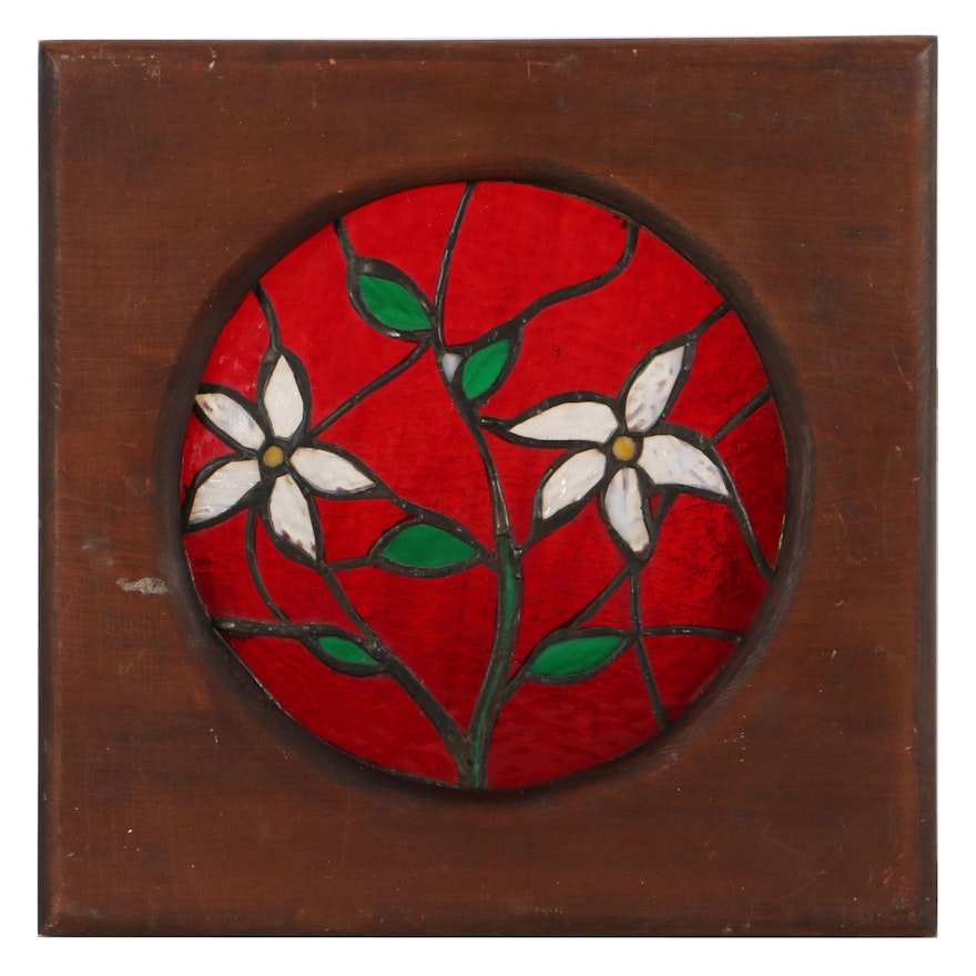 Floral Stained Glass Panel