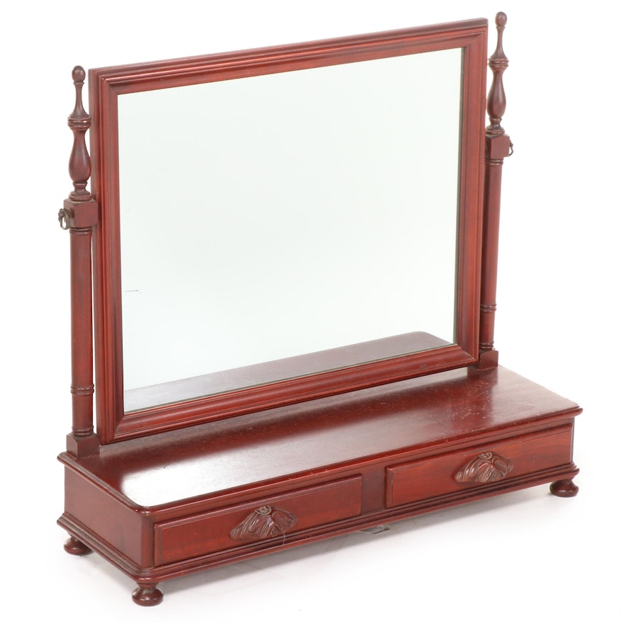 "Mt. Vernon" Cherrywood Dressing Mirror-on-Stand, Mid to Late 20th Century