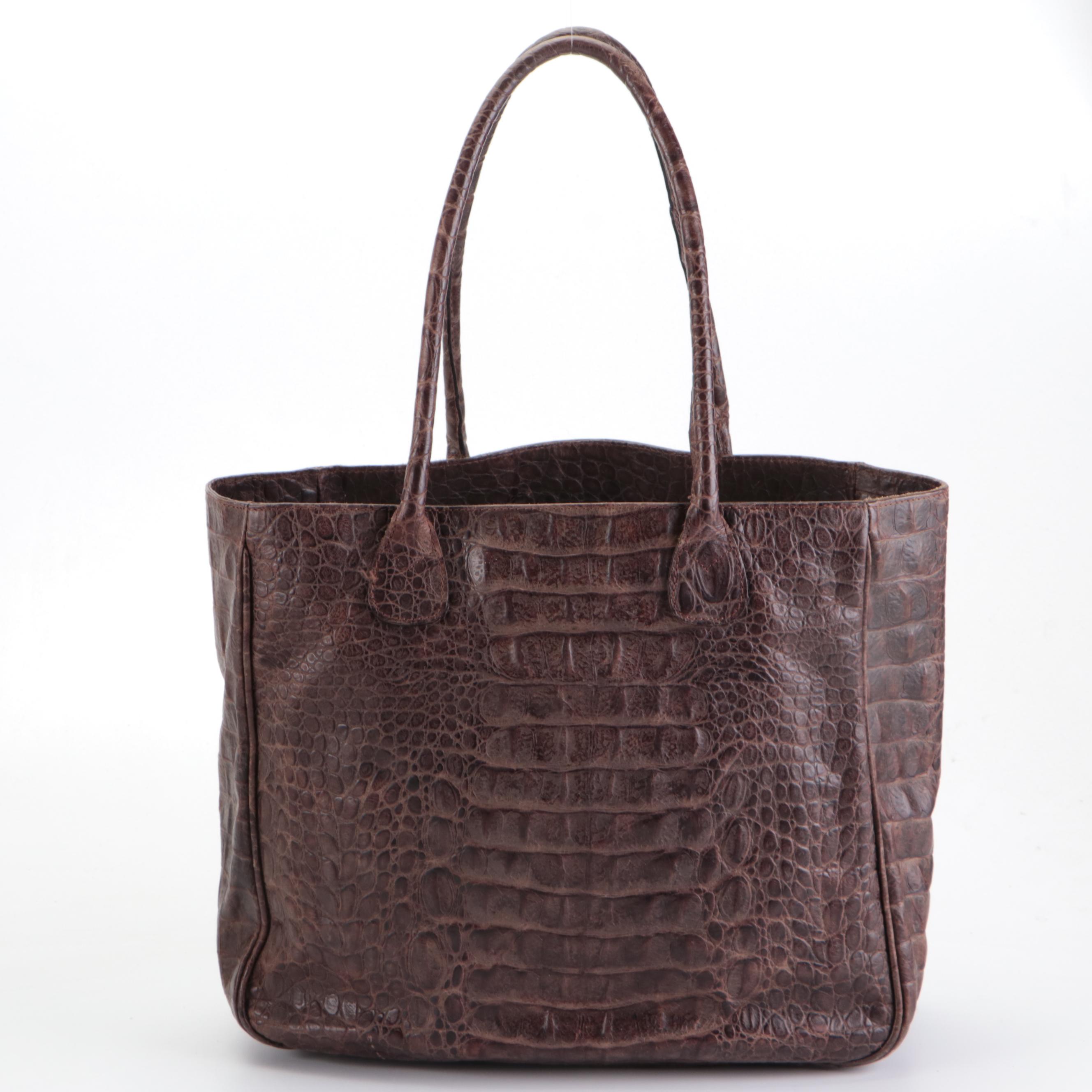 Maurizio Taiuti Croc-Embossed Tote, Ralph Lauren Shoulder Bag, Snakeskin Clutch