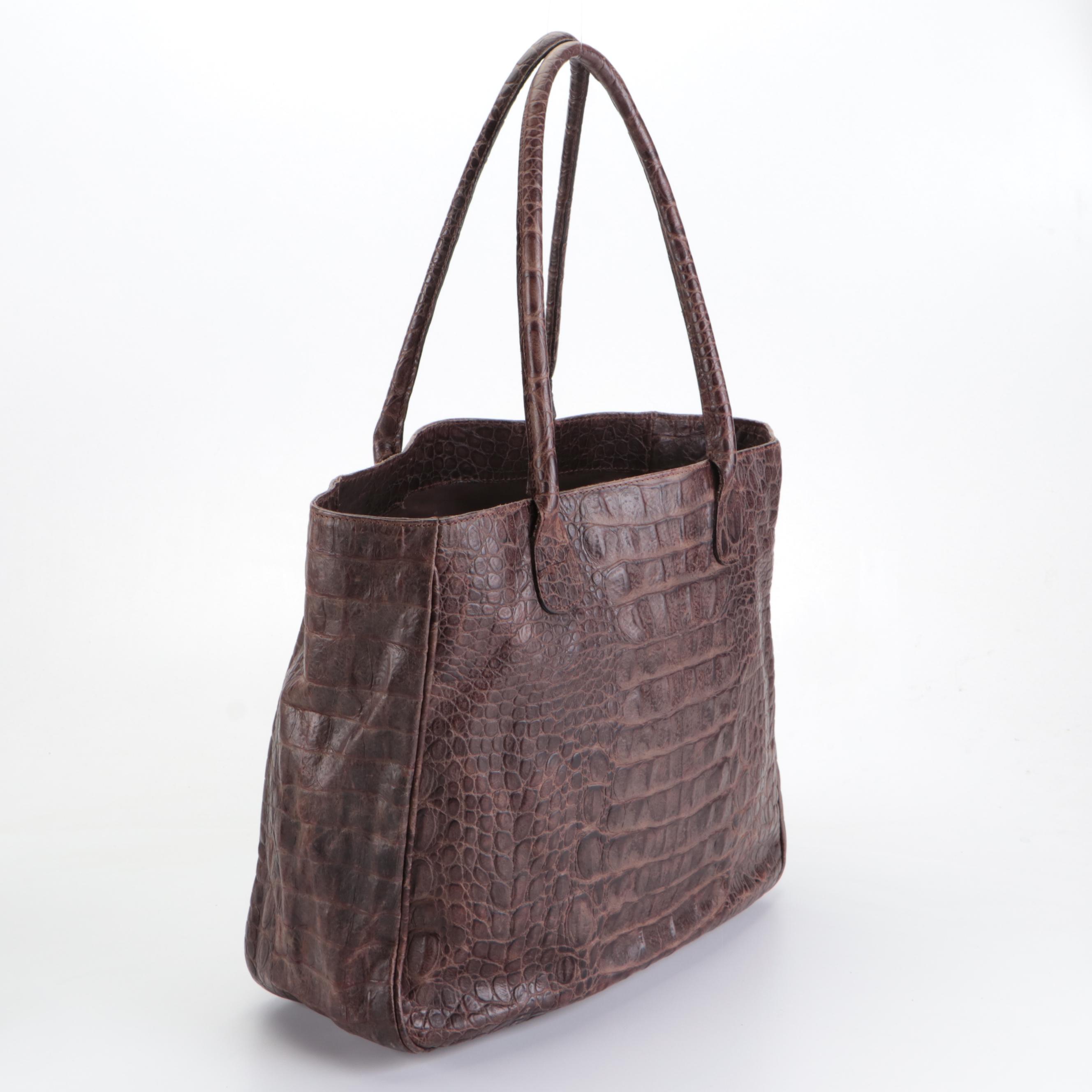 Maurizio Taiuti Croc-Embossed Tote, Ralph Lauren Shoulder Bag, Snakeskin Clutch