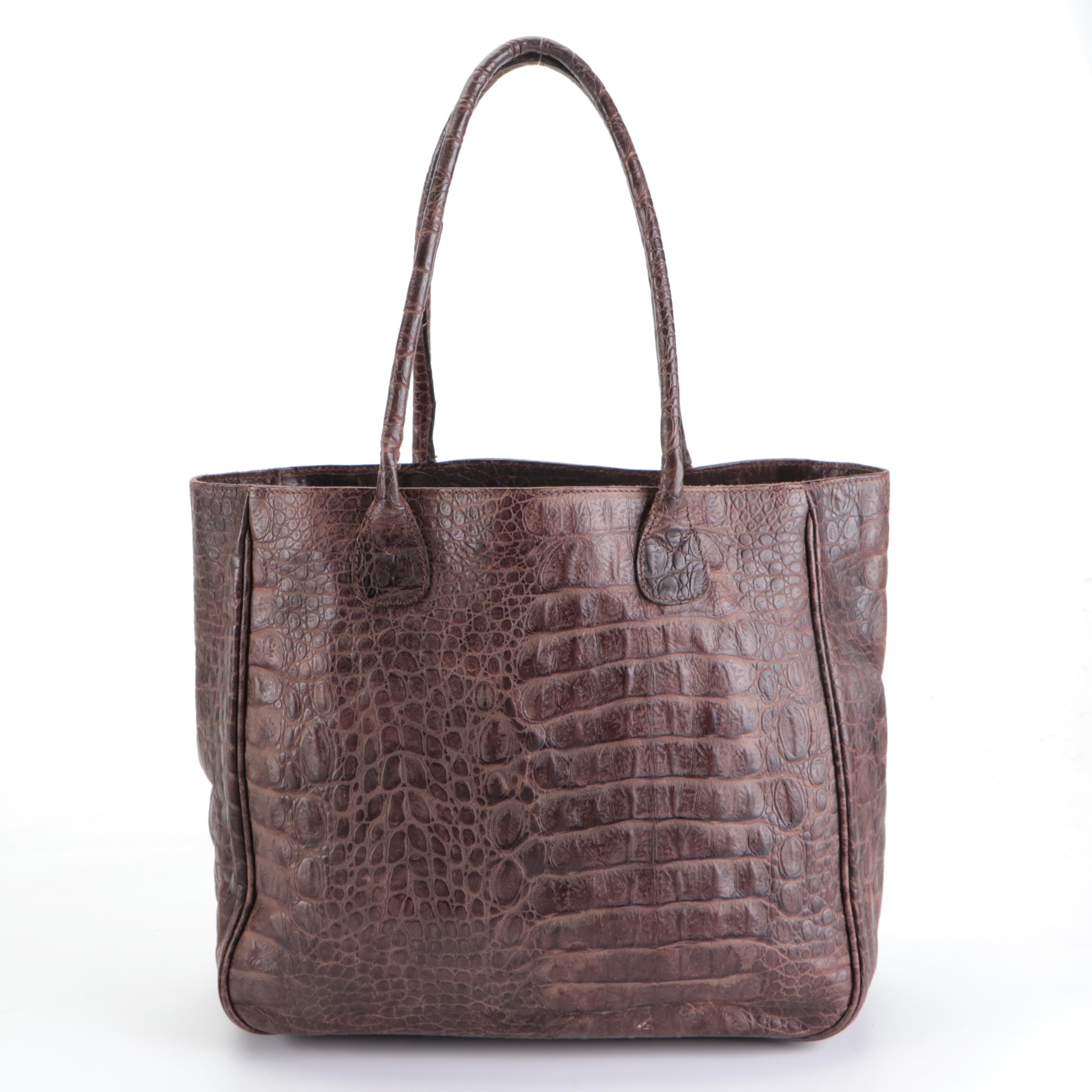 Maurizio Taiuti Croc-Embossed Tote, Ralph Lauren Shoulder Bag, Snakeskin Clutch