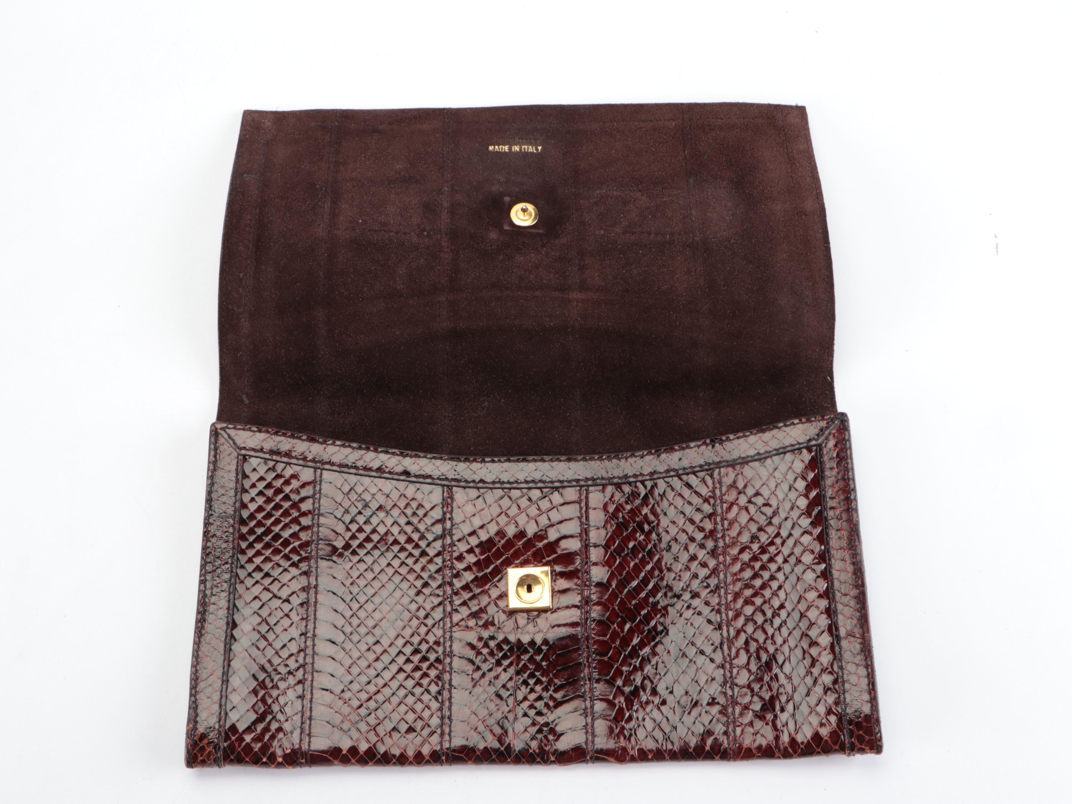 Maurizio Taiuti Croc-Embossed Tote, Ralph Lauren Shoulder Bag, Snakeskin Clutch