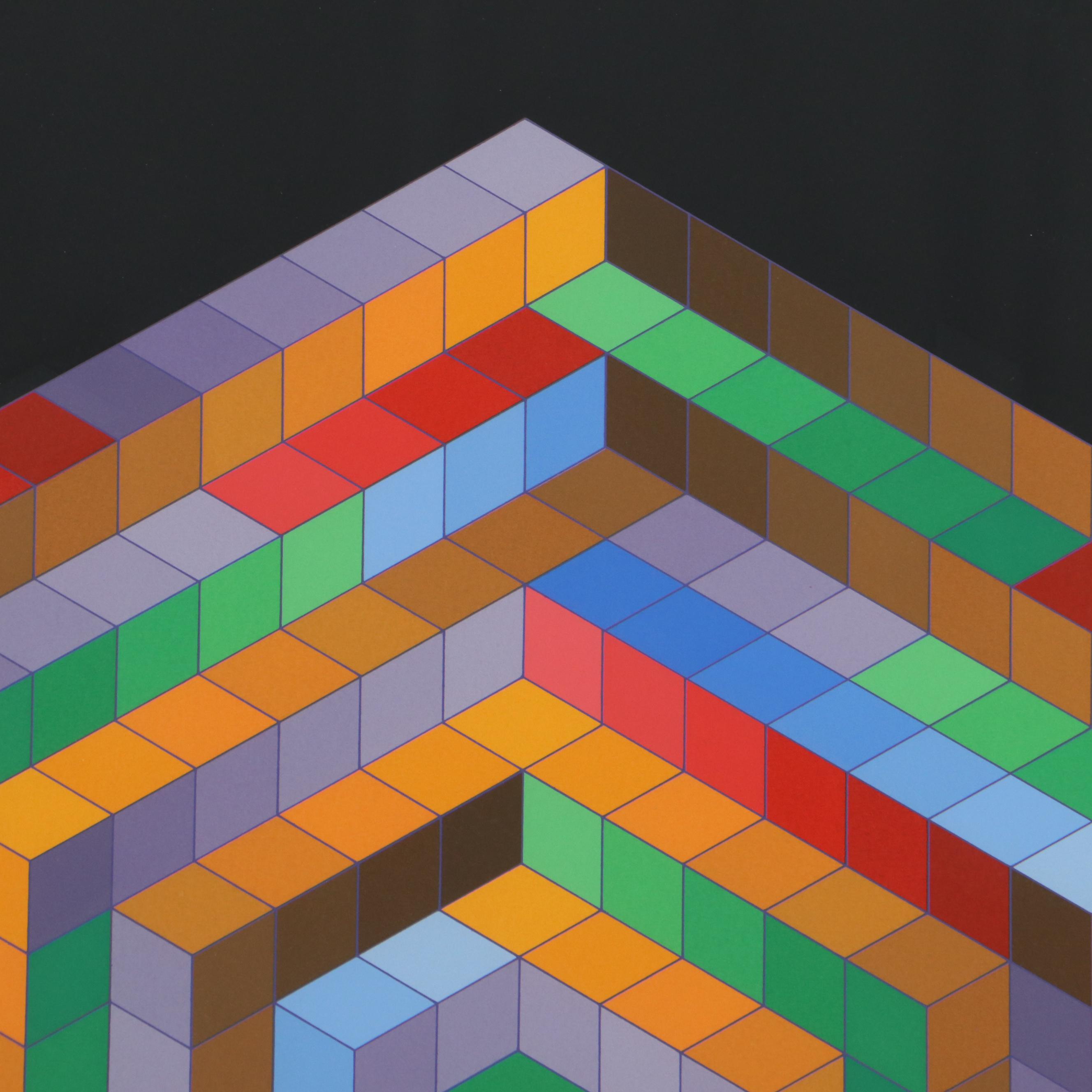 Victor Vasarely Op Art Serigraph "Tsiga II"