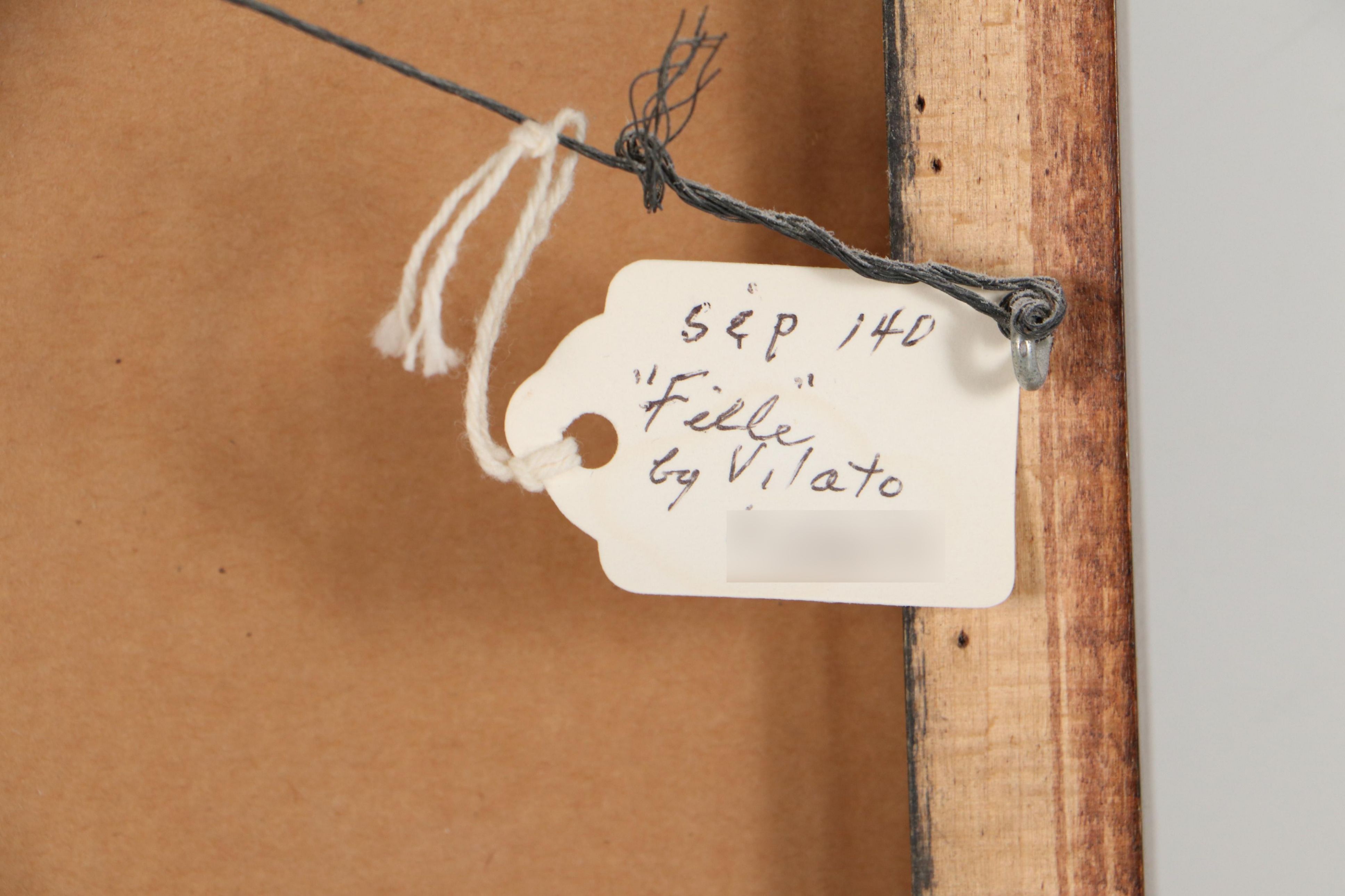 Javier Vilato Etching of Seated Female Nude "Fille"