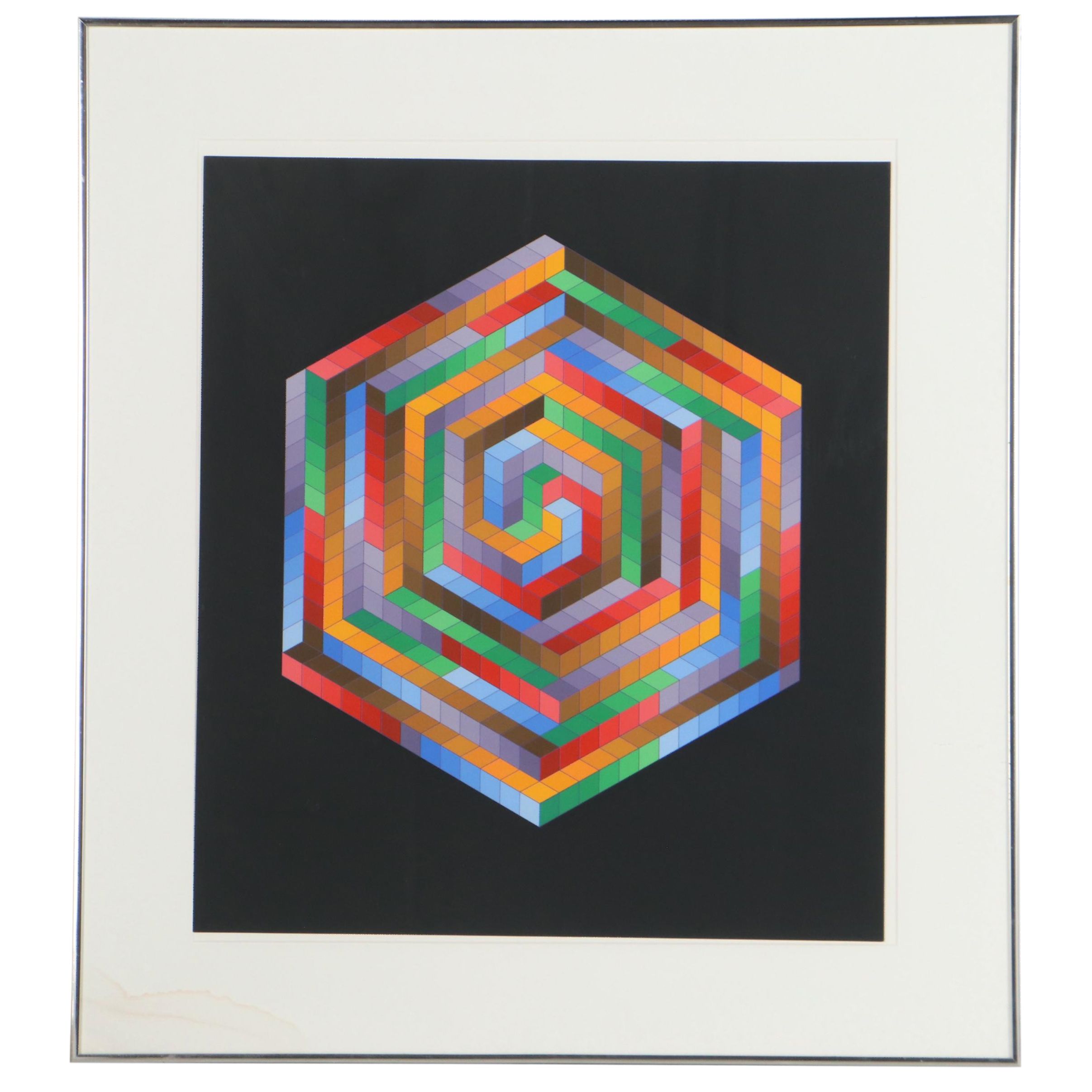 Victor Vasarely Op Art Serigraph "Tsiga II"