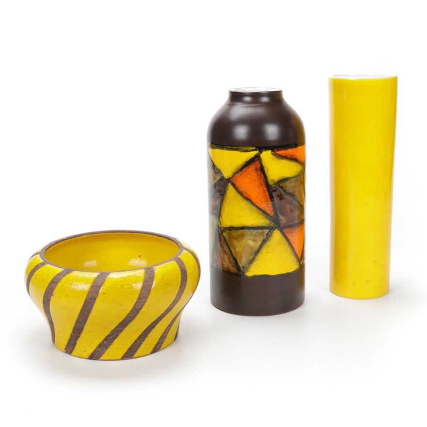 Mid Century Modern Italian Pottery Vases