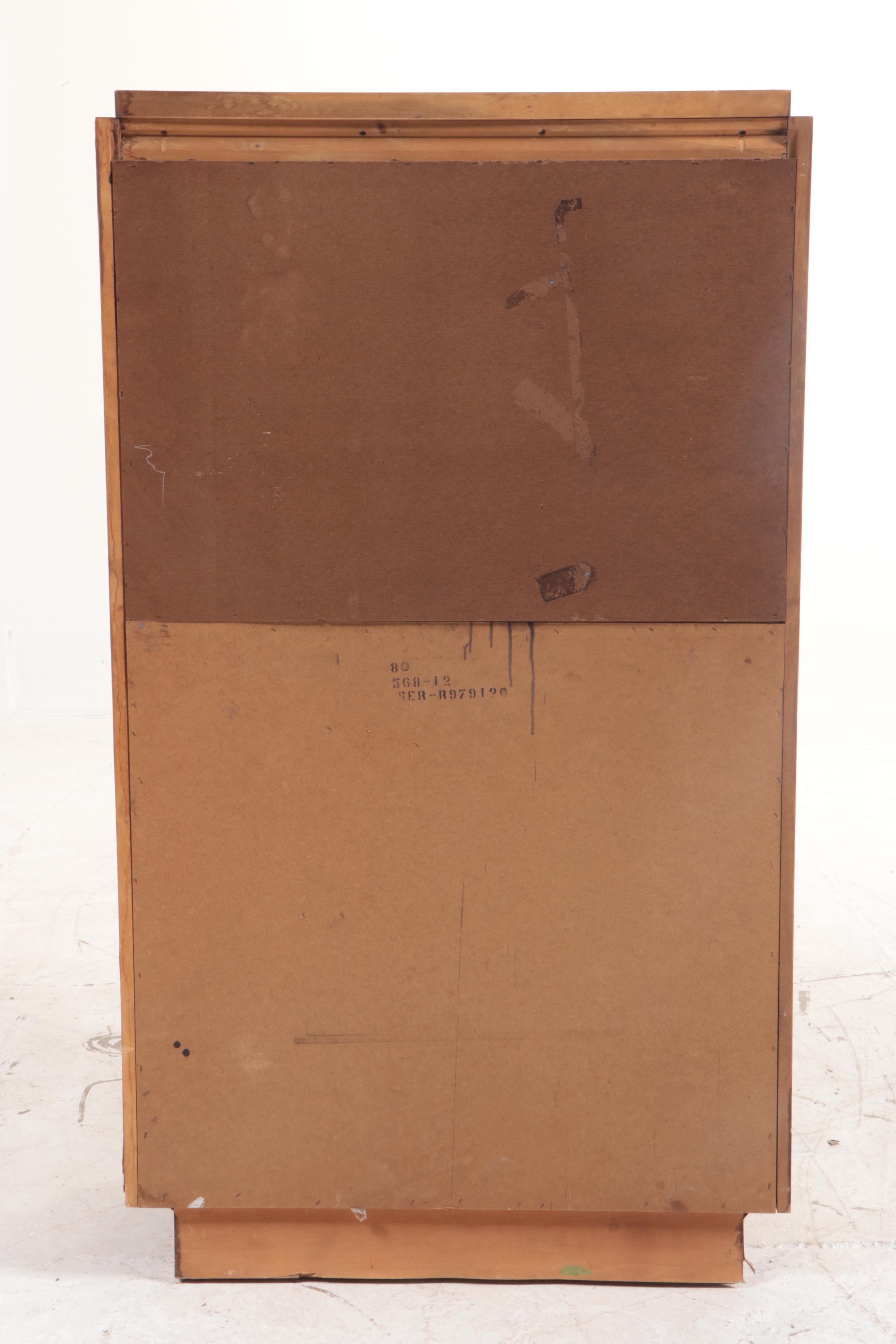 Lane "Mosaic" Brutalist Style Oak Wardrobe, 1970s