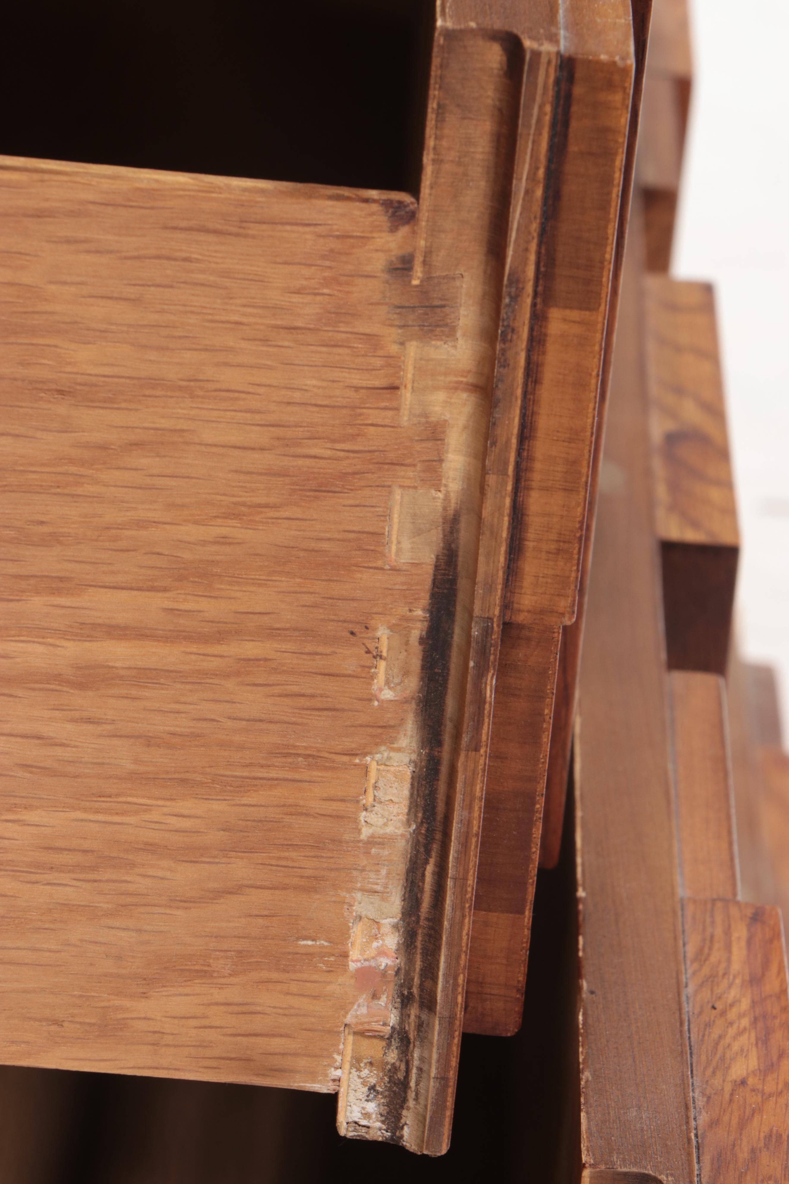 Lane "Mosaic" Brutalist Style Oak Wardrobe, 1970s