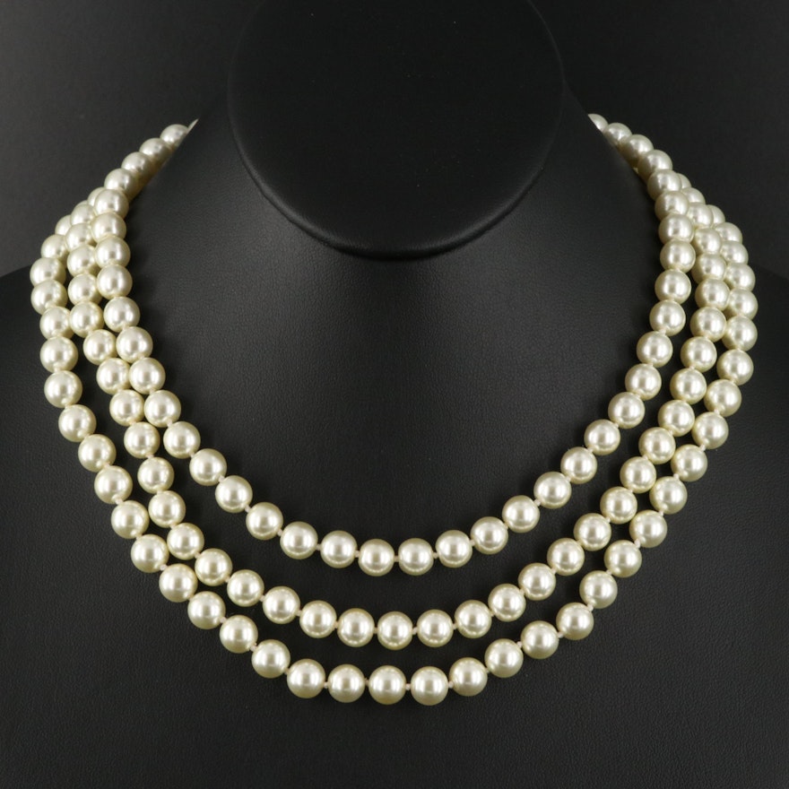 Camrose & Kross Jacqueline Kennedy Faux Pearl and Cubic Zirconia Necklace