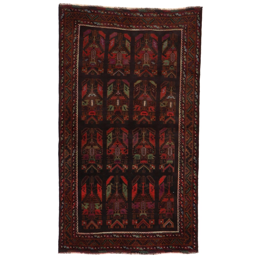 3'6 x 6'2 Hand-Knotted Afghan Baluch Area Rug