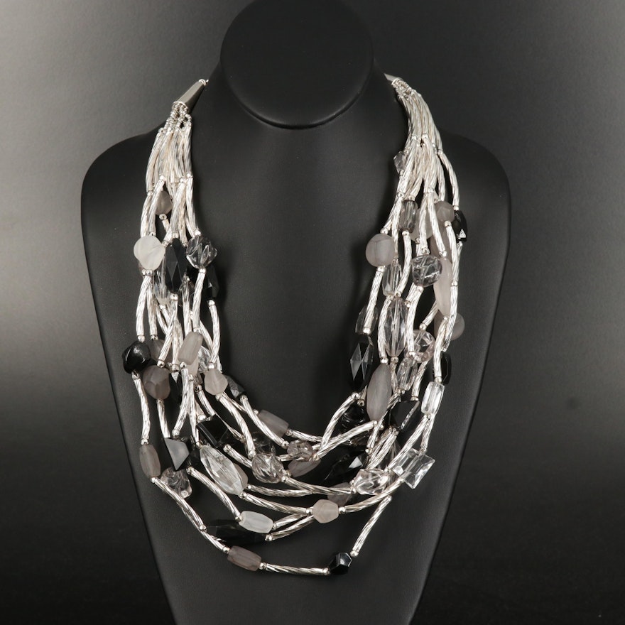 Multi-Strand Plastic Necklace