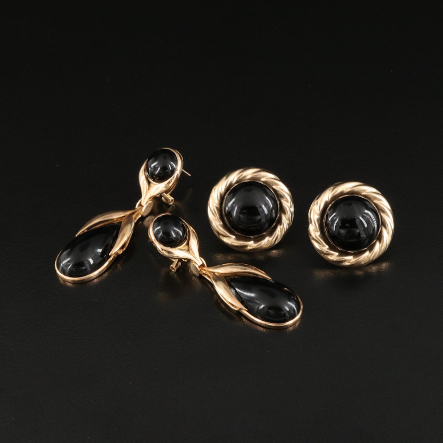 14K Black Onyx Earrings